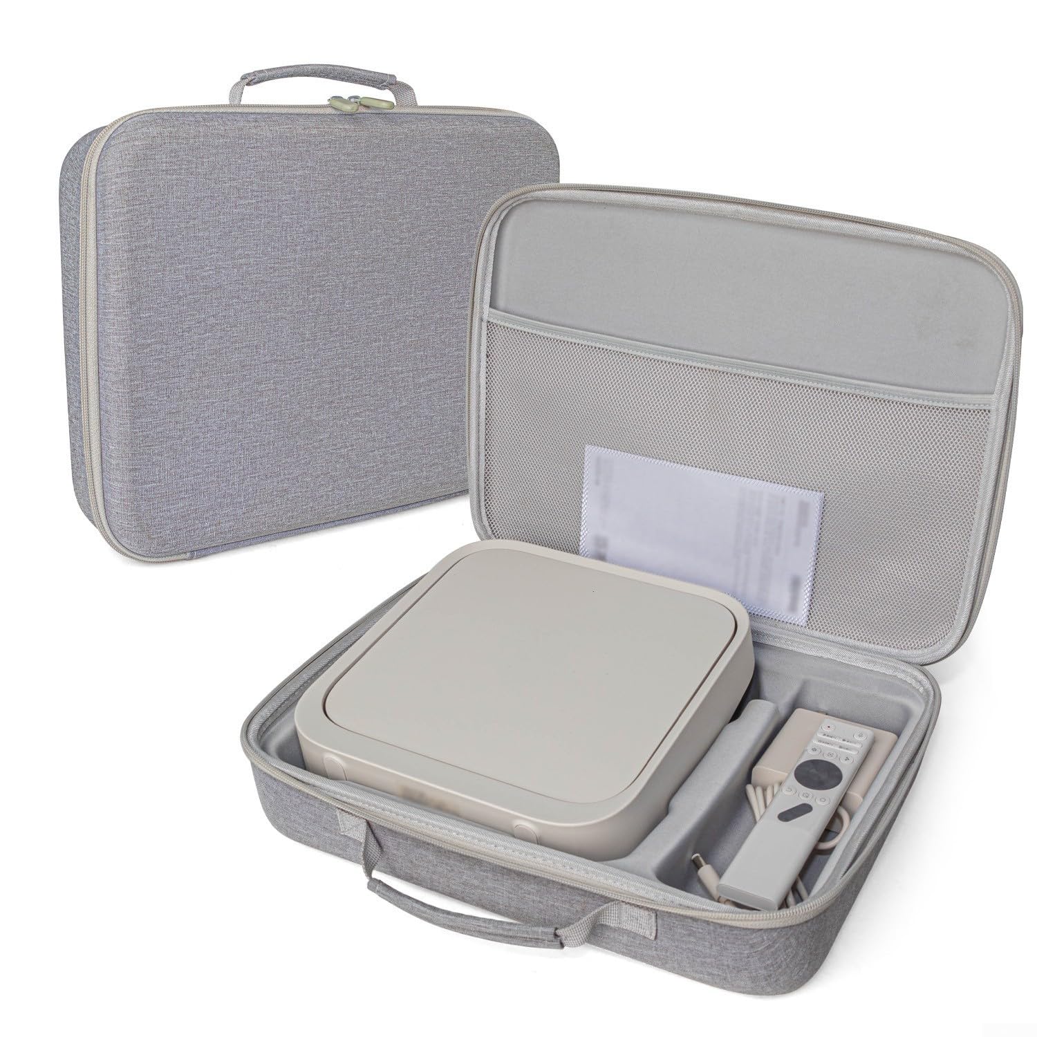 Estuche de almacenamiento para proyector, funda rígida de EVA para XGIMI Z6X-5, manejo de protección de proyector y almacenamiento de accesorios construido específicamente (beige)