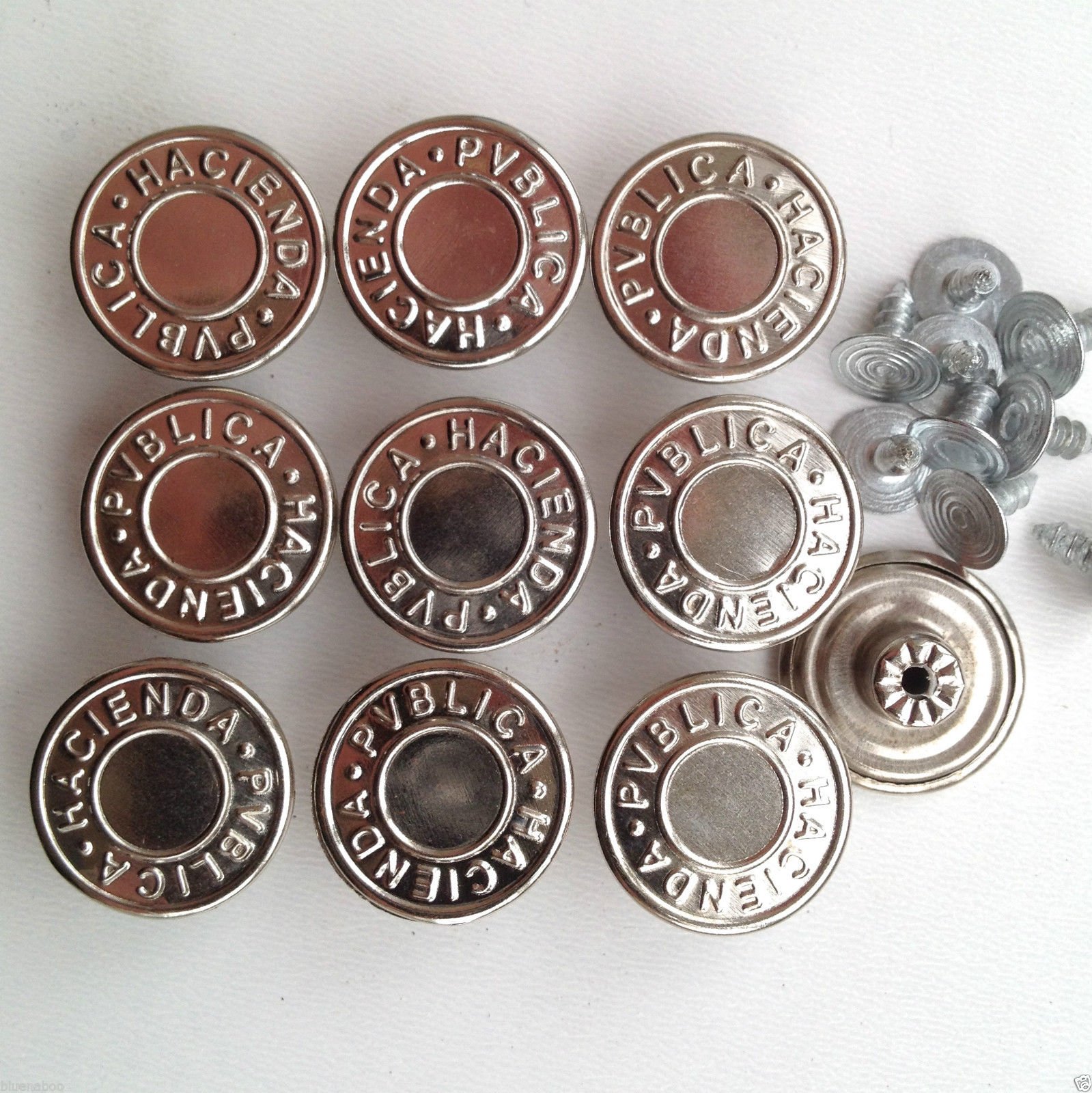 Always Knitting & Sewing Silver Always Knitting And Sewing 10 X Hammer On Jeans/Denim Buttons, 20Mm,