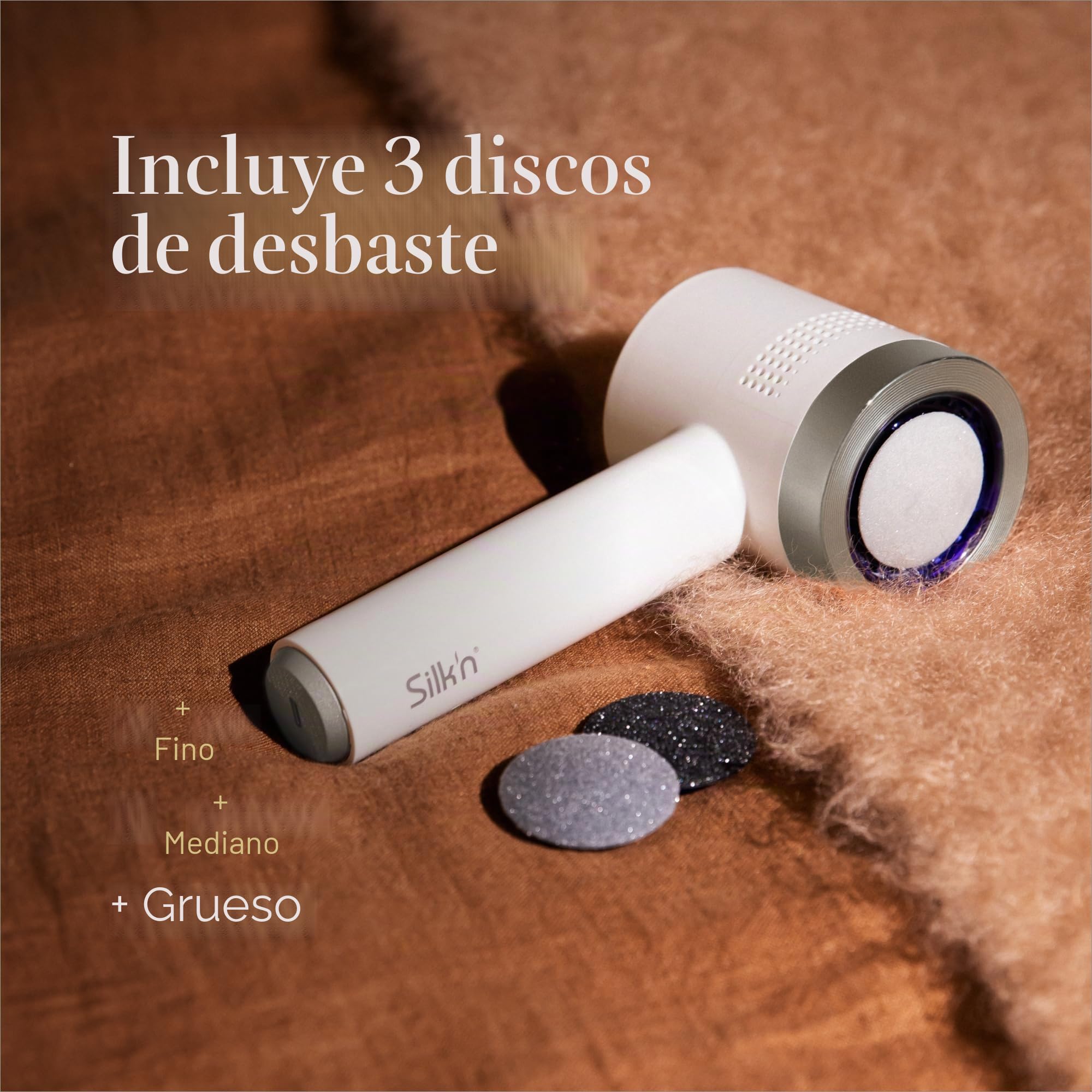 Silk'n VacuPedi – Eliminador de callos eléctrico – Eliminador de callos con sistema de vacío – Set de pedicura – Recargable – Plata – USB-C