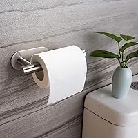 Vista 2 de YIGII Portarrollos de papel higiénico autoadhesivo+gancho de toalla adhesivo cepillado, 4 paquetes de ganchos de baño de acero inoxidable