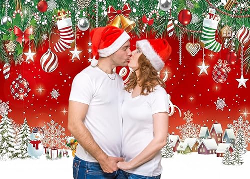 Miniatura 4 de Telón de fondo de Navidad de 7 x 5 pies, decoración de fiesta de Navidad, telón de fondo de fotos de Navidad, invierno, Año Nuevo, Nochebuena,