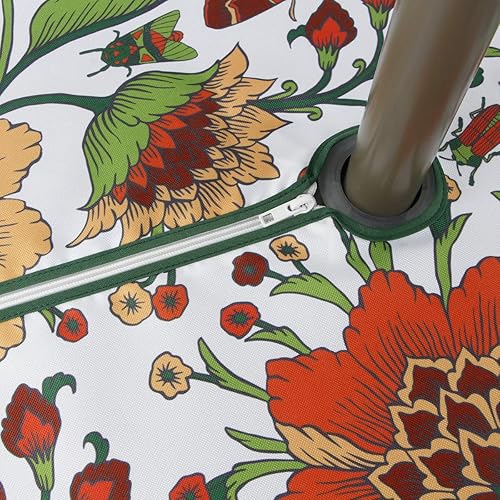 Miniatura 5 de EHouseHome Mantel de impresión para el aire libre, resistente al agua. de tela de poliéster, cubierta de mesa con cierre zíper, agujero para