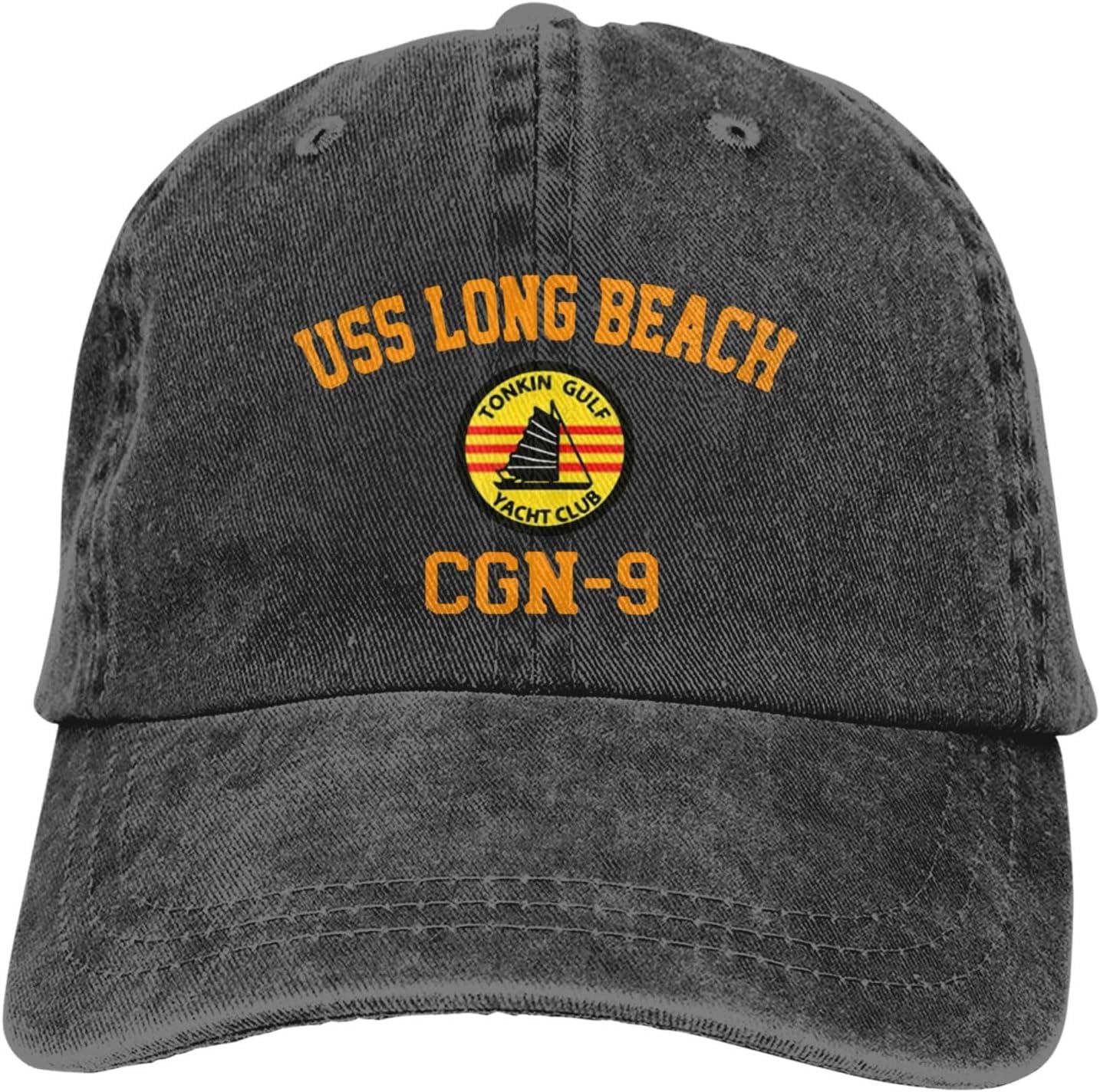 USS Long Beach CGN-9 Unisex Sandwich Cap Denim Hats Baseball Cap Adult Hat
