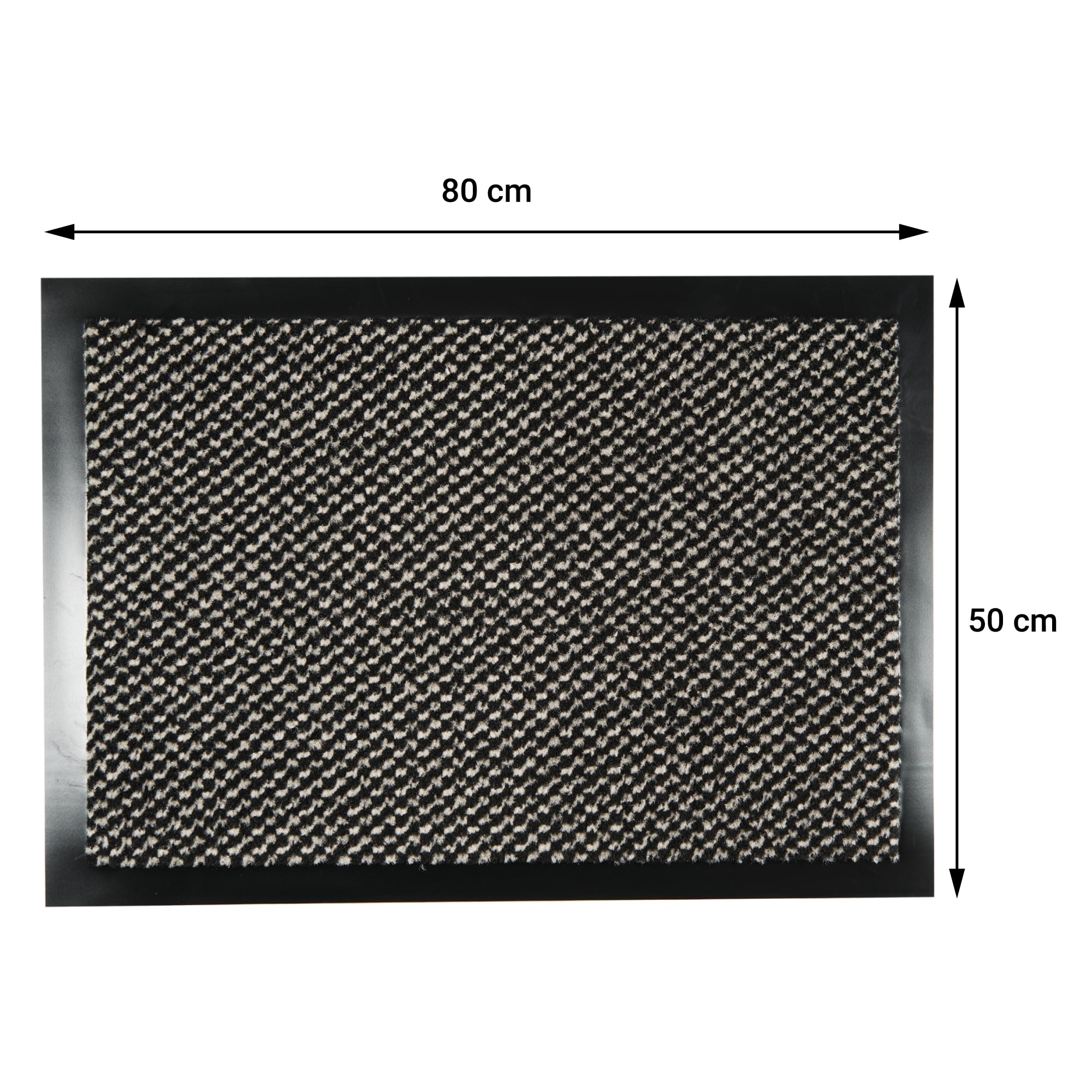 Comart - Zerbino Asciugapassi New - Tappeto per Ingresso Esterno e Interno - Fibra Sintetica - Antipioggia - Assorbente - Tappetino Fuori Porta Sottile - Antiscivolo - Lavabile - Grigio - 50x80 cm