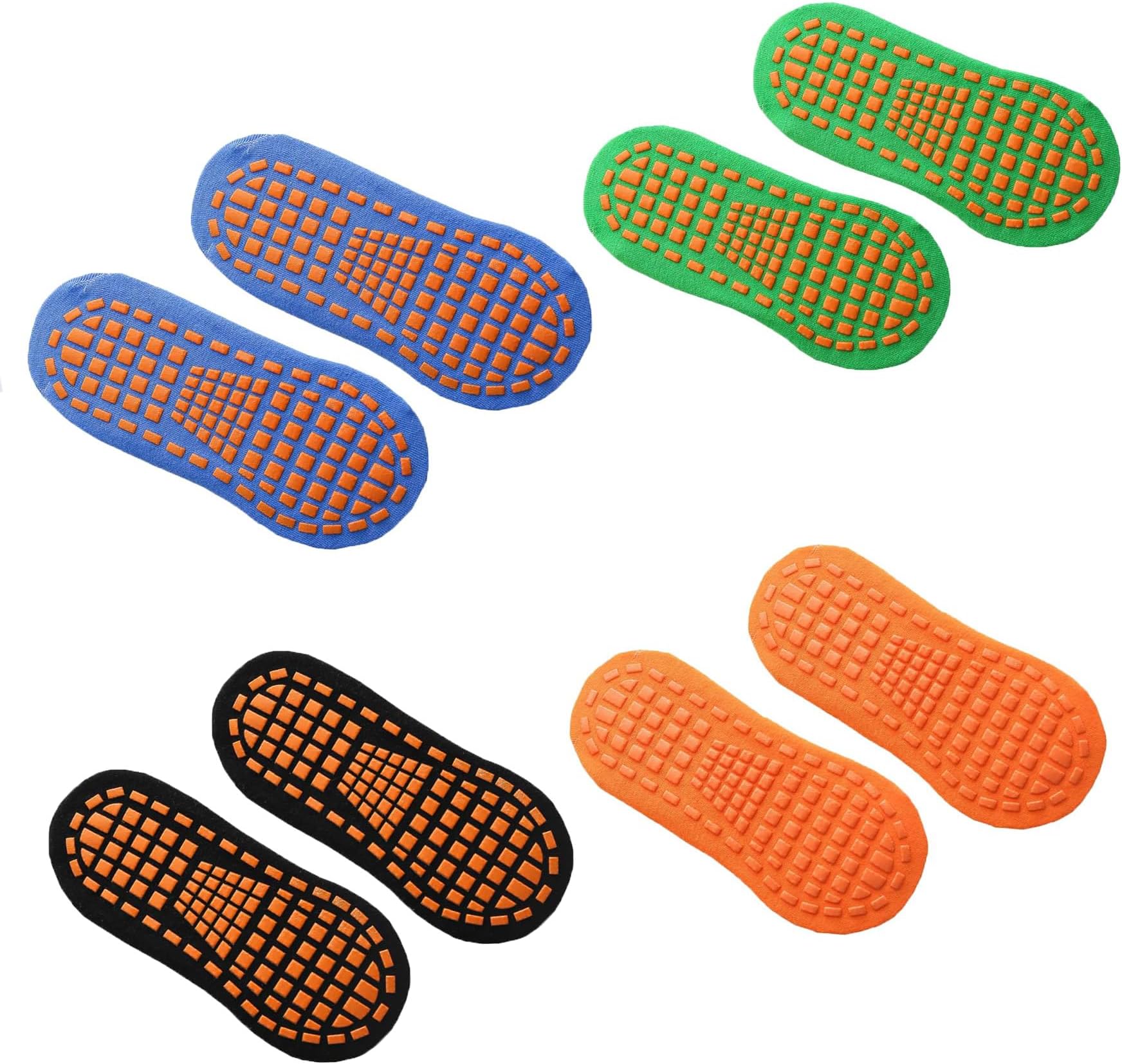 4 Pairs Women's Non Slip Grip Socks - Silicone Anti-Slide for Yoga, Pilates, Trampoline Home Workout - Cozy Leisure Socks for Exercise & Daily Wear