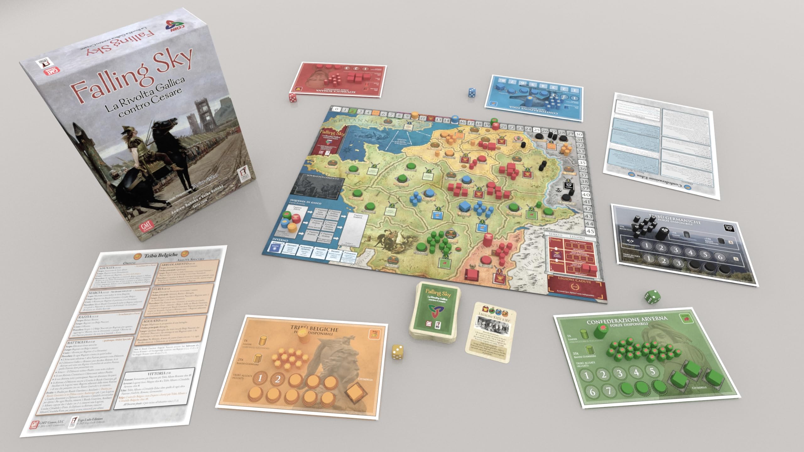 Asmodee – FALLING SKY – Gioco da Tavolo per Esperti | Gioco da Tavola di Strategia a tema Storico Impero Romano – 1-4 Giocatori – 14+ Anni – 180 Minuti – Edizione Italiana