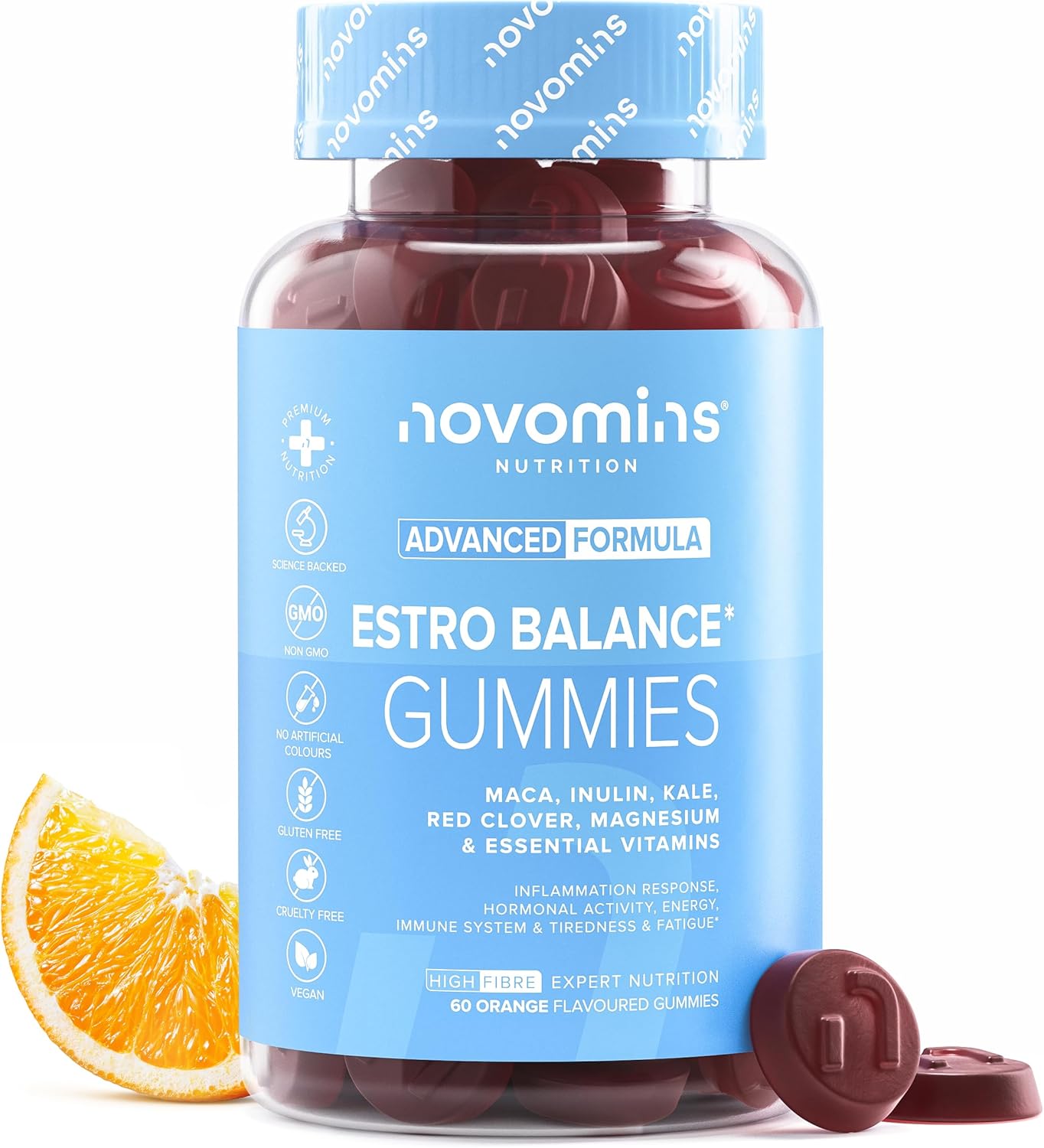 Novomins Estro Gummies – Womens Multivitamins – with Vitamin D, B6, B12, Maca & Kale Extract, Inulin – 60 Vegan Gummies