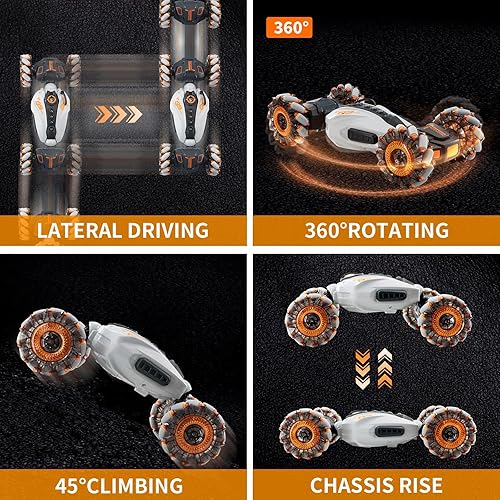 Miniatura 2 de Coche de acrobacias a control remoto, 2.4 GHz, control remoto, sensor de gestos, vehículo todoterreno giratorio de doble cara, giros de 360 con