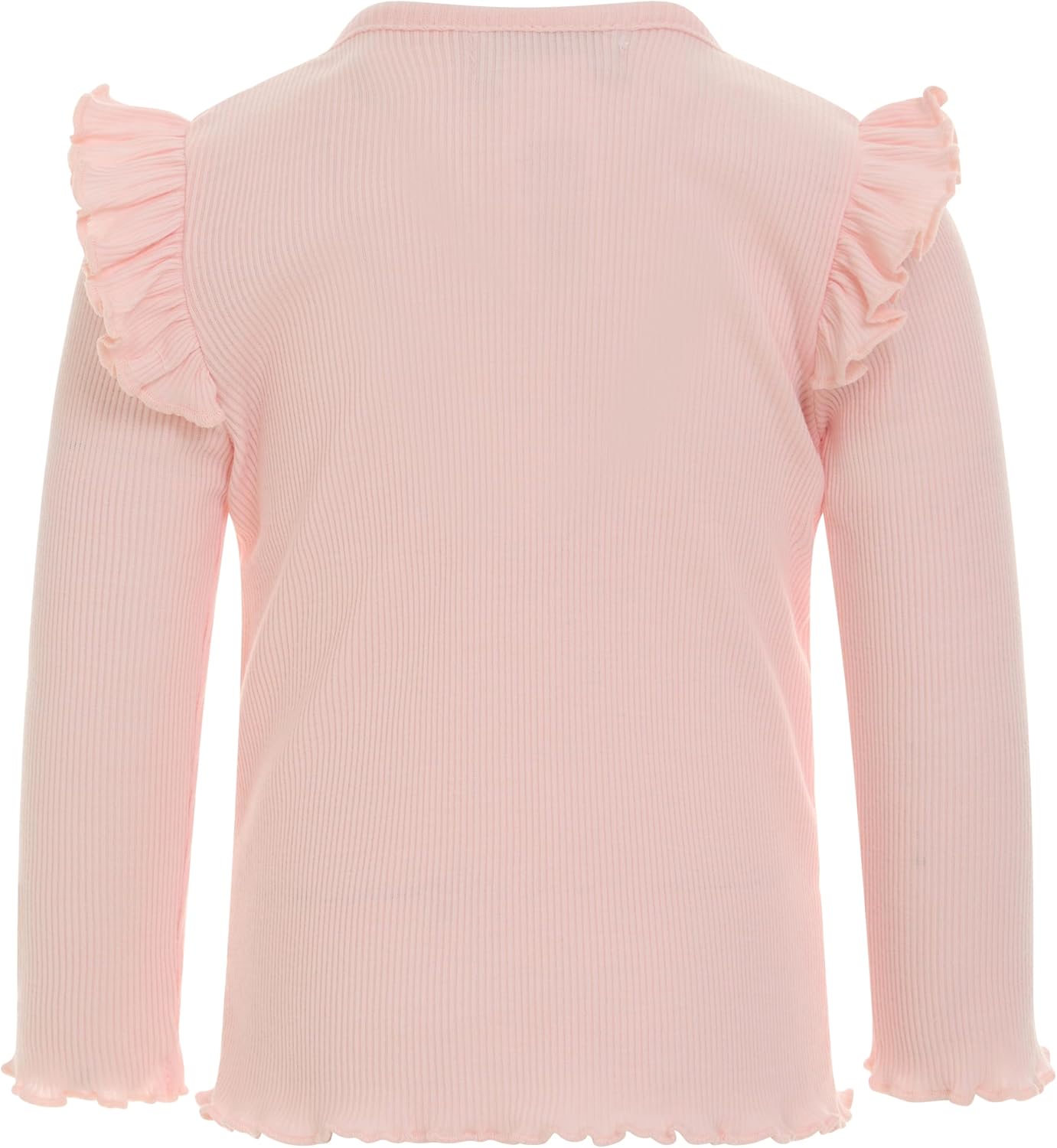 French Connection 3-Pack Baby Girls’ Ribbed Long Sleeve Ruffle Tops – Soft Cotton Blend Shirts – Sizes 12M, 18M, 24M