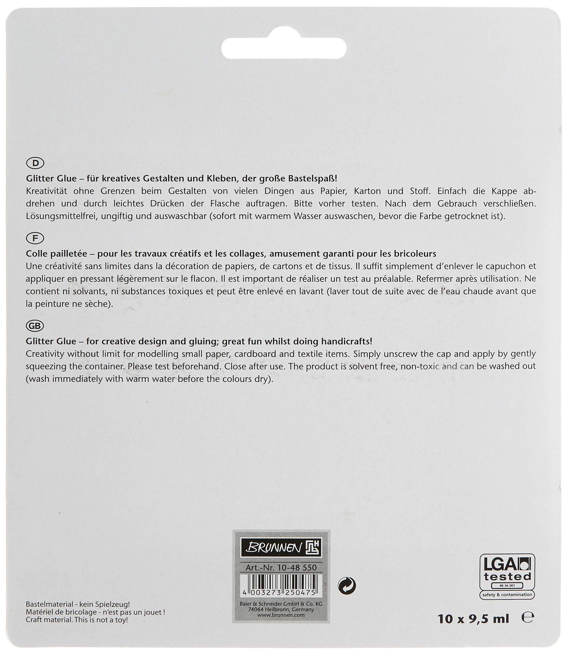 BRUNNEN 1026366700 - Glitter in MDF, colore: Bianco