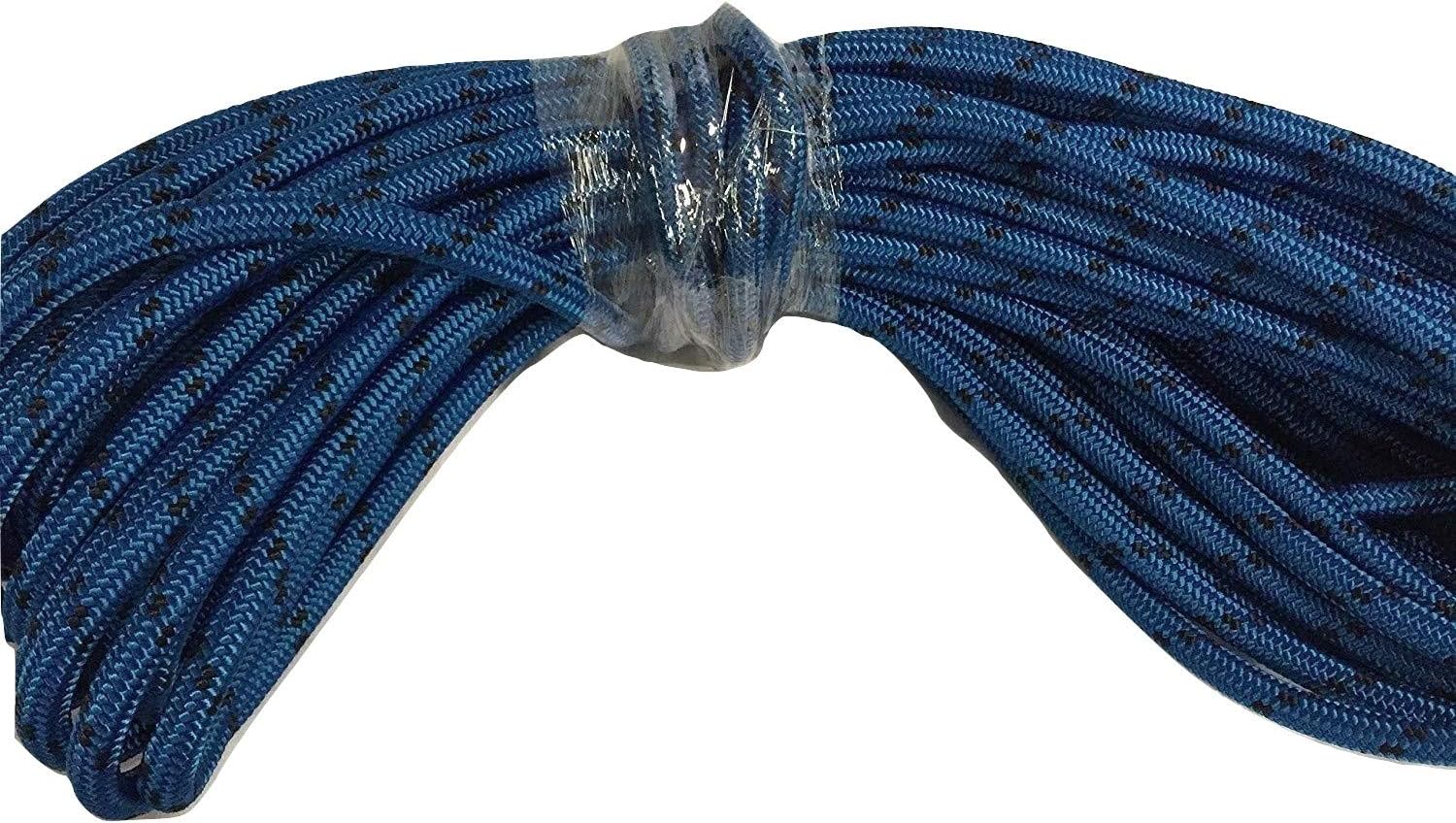 5/8 Inch by 150 Feet Double Braid Polyester Arborist Rope, Blue and Black