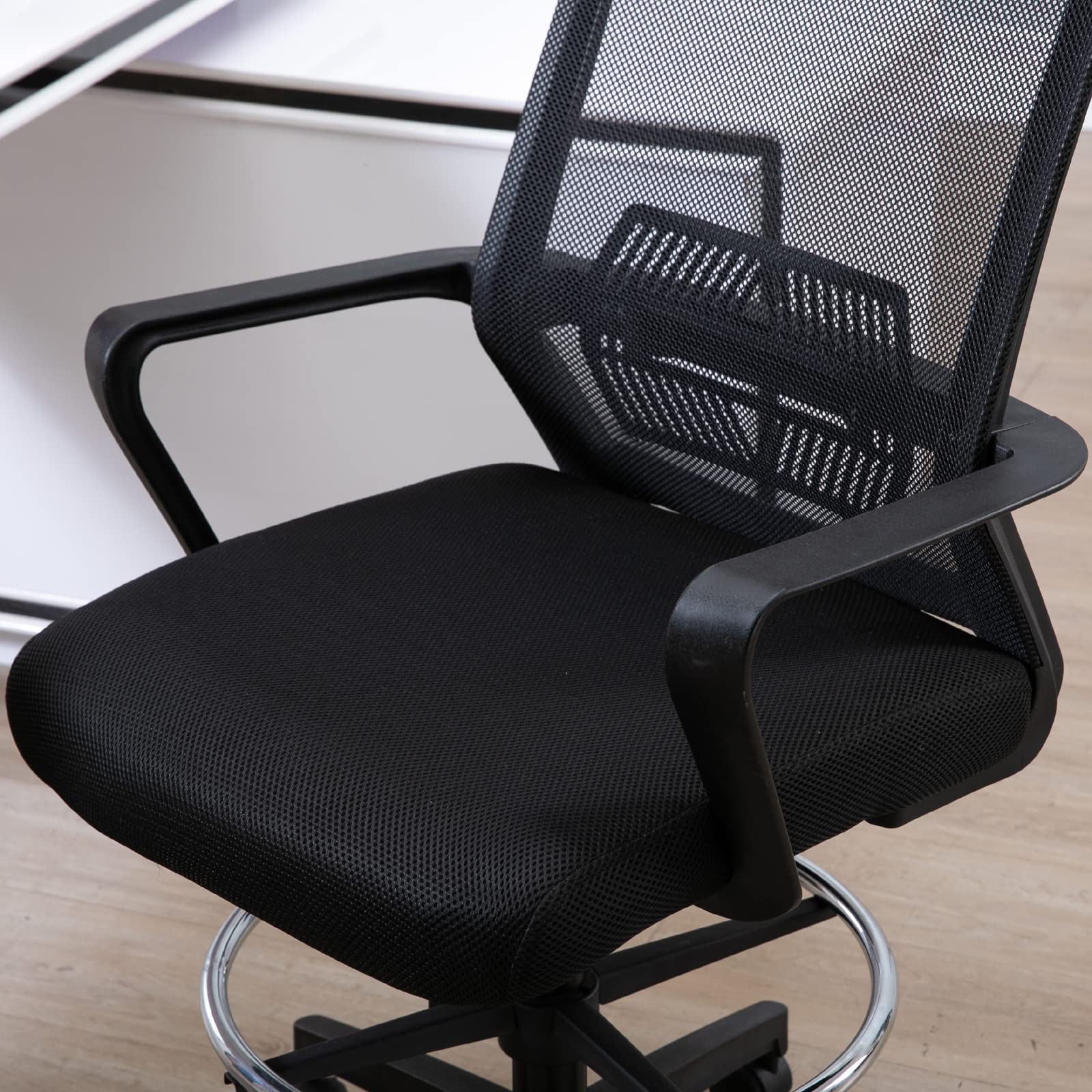 Vinsetto Fauteuil de Bureau Chaise de Bureau 64L x 59l x 104-124H cm Noir