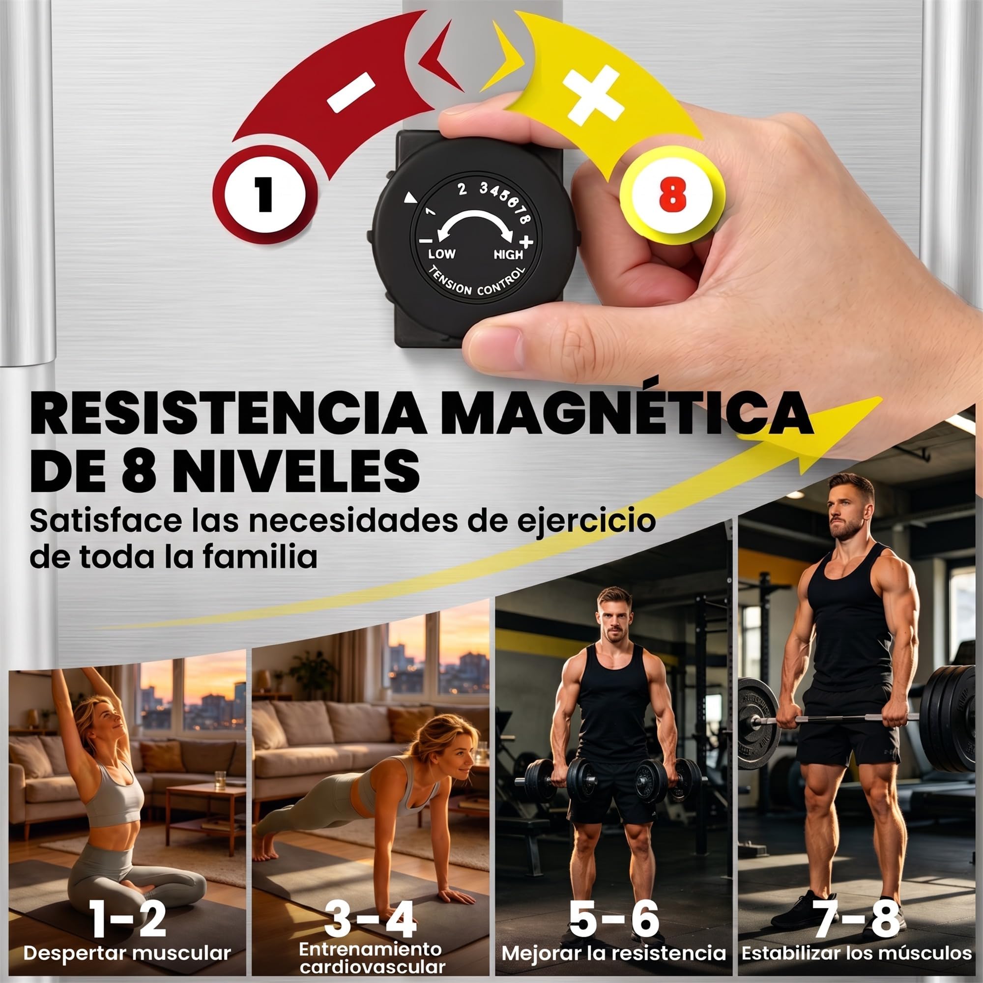 SPORTNOW Bicicleta Elíptica para Casa Silenciosa con Bluetooth 120 kg