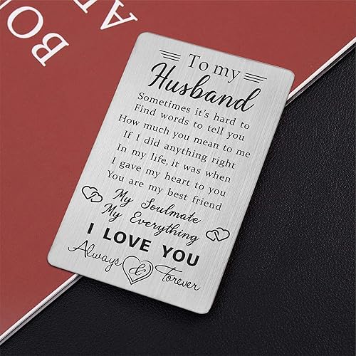 Miniatura 22 de TANWIH Tarjeta de billetera con texto en inglés "I Choose You" para él, regalos de boda para el novio de parte de la novia, regalos de prometido