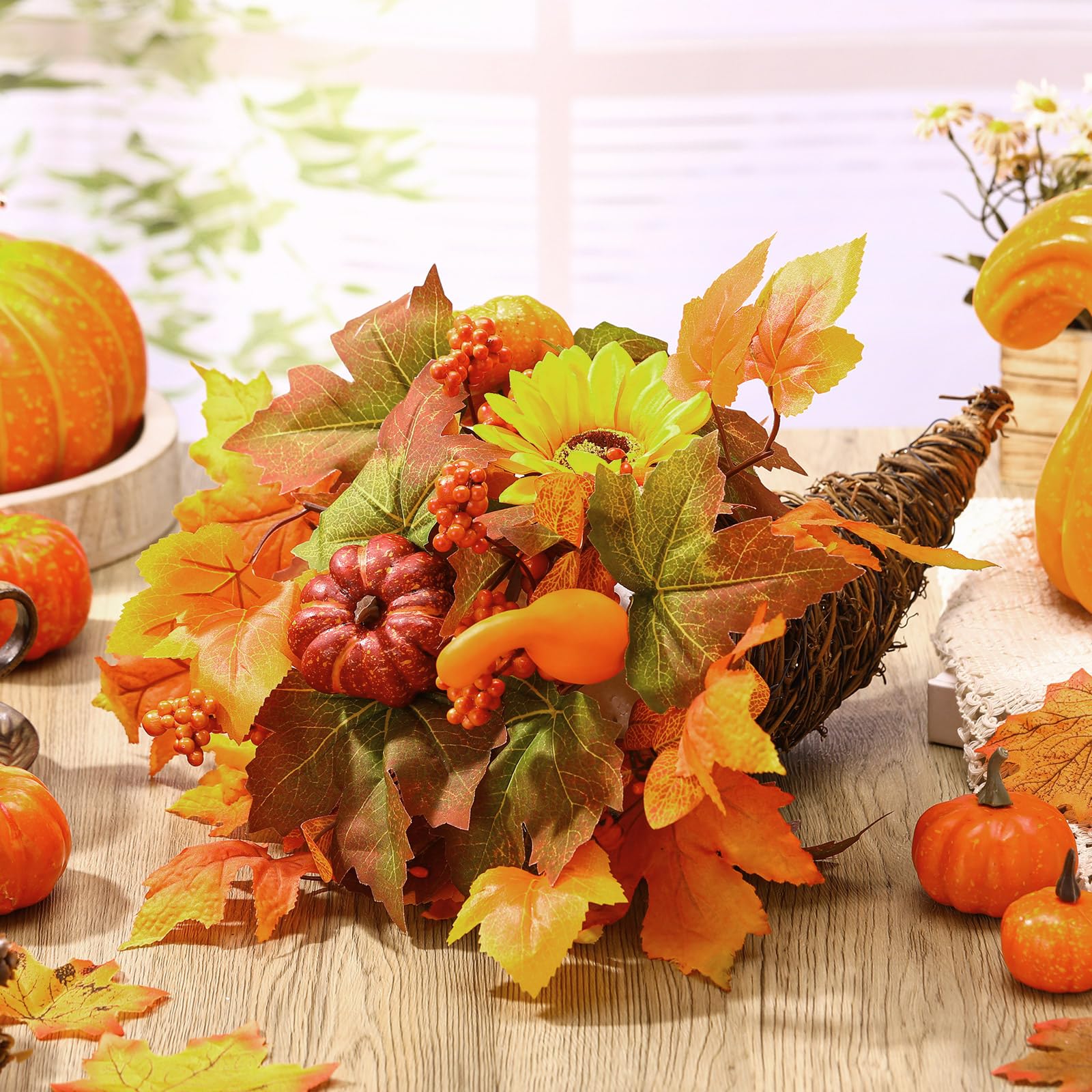 Amazon.com: Knitgrip Thanksgiving Table Cornucopia Centerpiece Fall ...