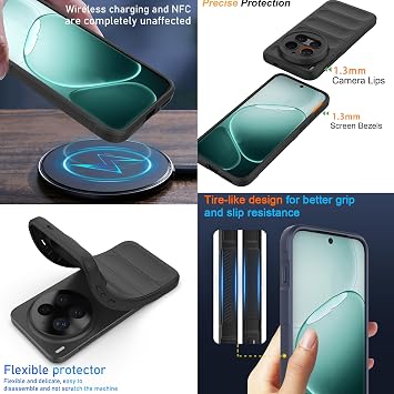 Liquid Silicone Case for vivo X300 Pro with Anti-Germ Protection, Anti-Scratch Soft Microfiber Lining, High Resilience Gel Rubber Full Body Shockproof Cover, Black