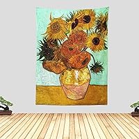 Vista 40 de Chitteri Vincent van gogh - Tapiz colgante de flores de almendra, 60 x 45 pulgadas, arte de pared de poliéster para decoración del hogar
