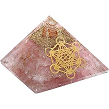 Large Orgone Pyramid | Rose Quartz Pyramid Crystal | Metatron Orgonite Pyramid | Organ Pyramids Positive Energy Healing