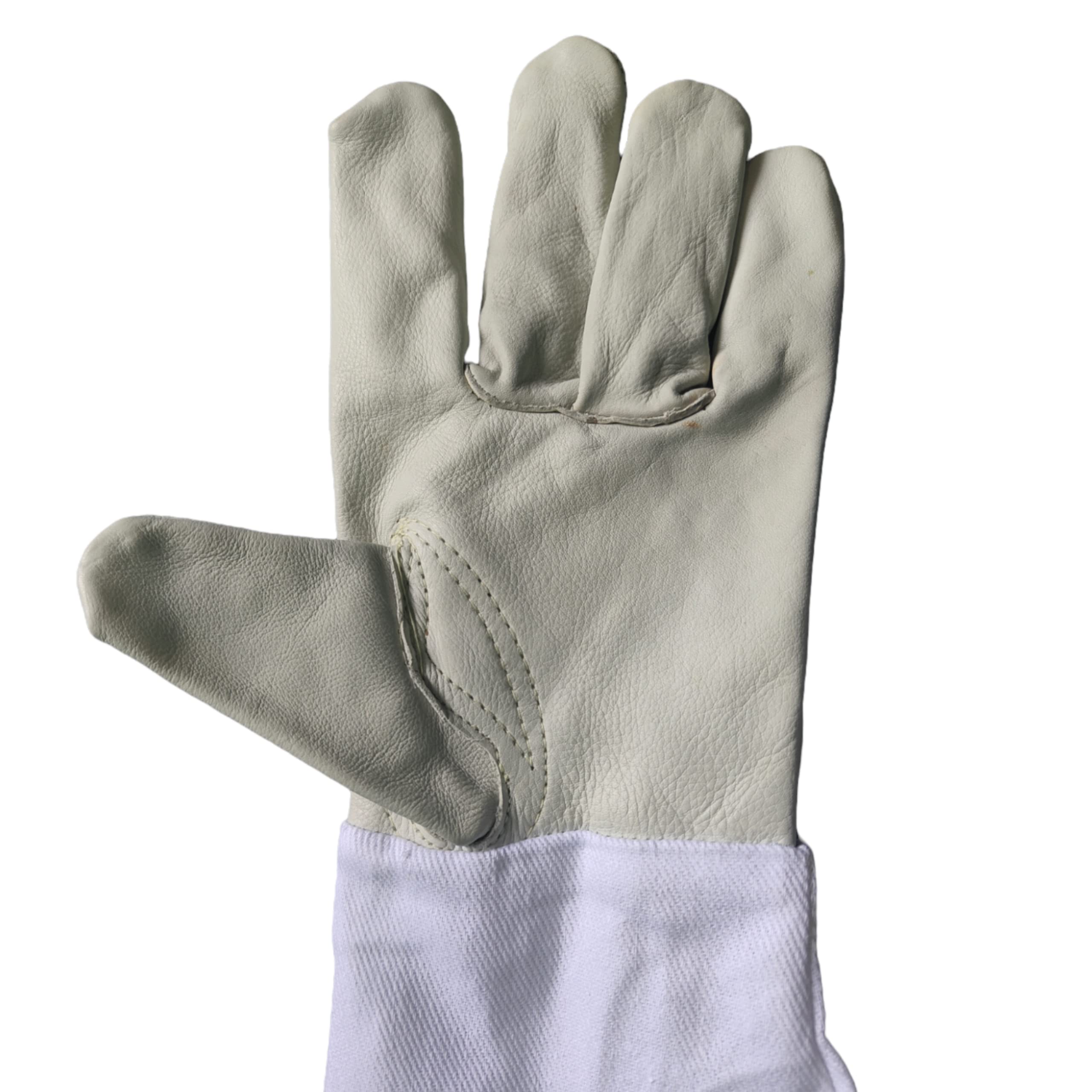RAHBAN Beekeeping Protective Gloves Pair - Breathable Fabric Leather Gloves with Elastic cuffs – Anti Bee Sting Beekeeper Gloves - Image 4 thumbnail