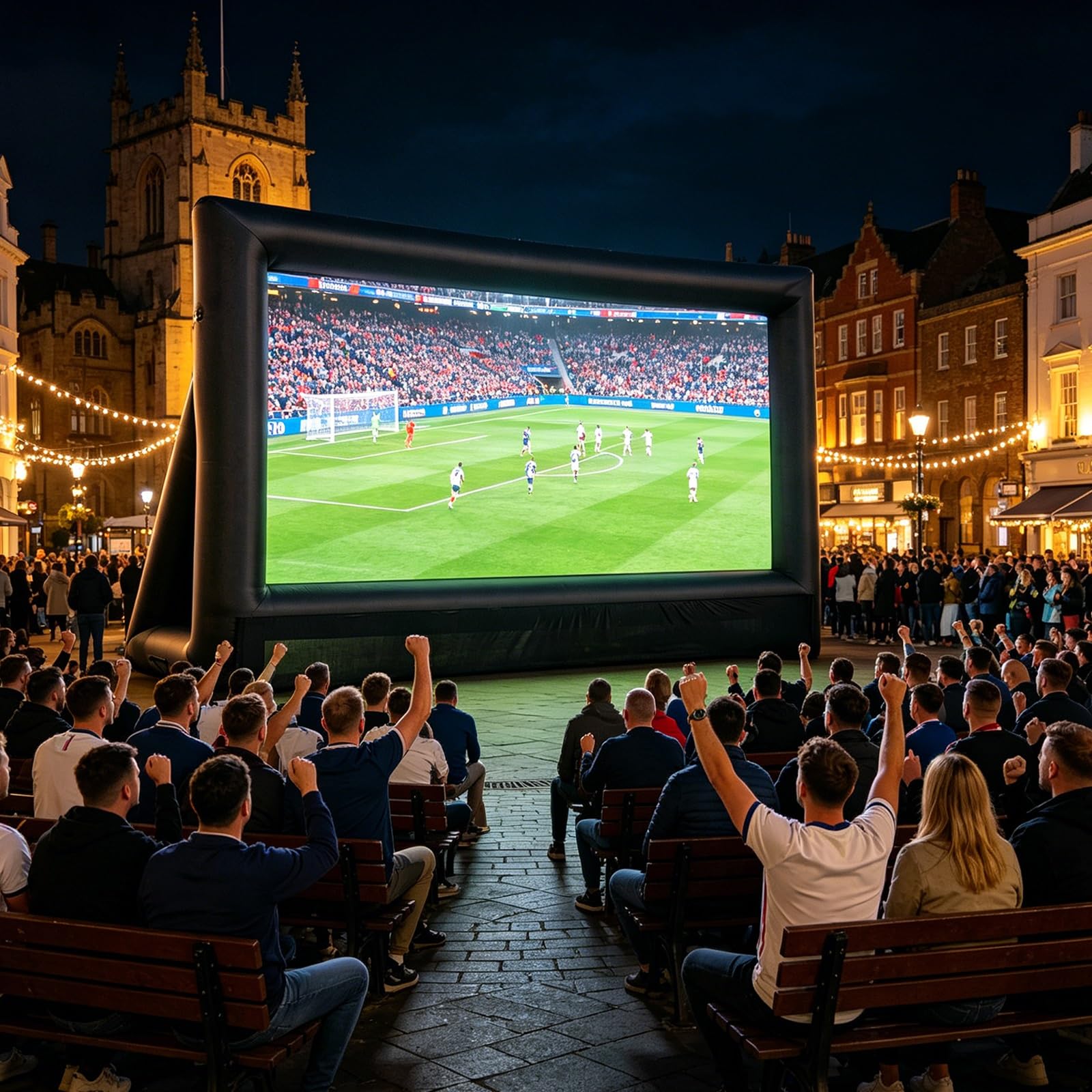 Schermo gonfiabile per proiettori all'aperto, portatile, per giardino, giardino, senza pieghe, per home cinema e feste