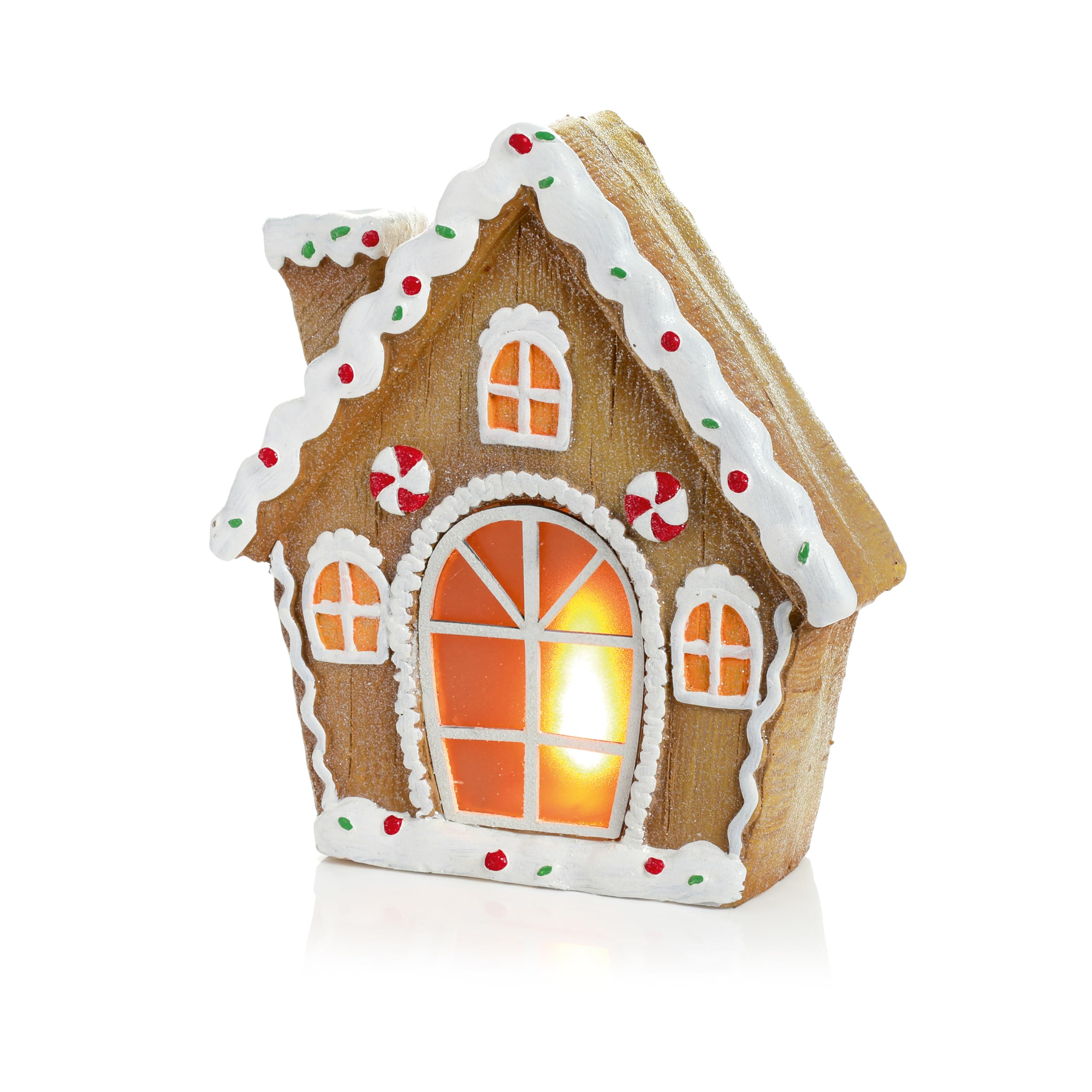 Premier Brown Decorations Christmas Light Up Gingerbread House - Warm White Leds - Battery Operated - 32Cm - Novelty Christmas Decoration - Gift Idea For Christmas - Christmas Gingerbread Décor