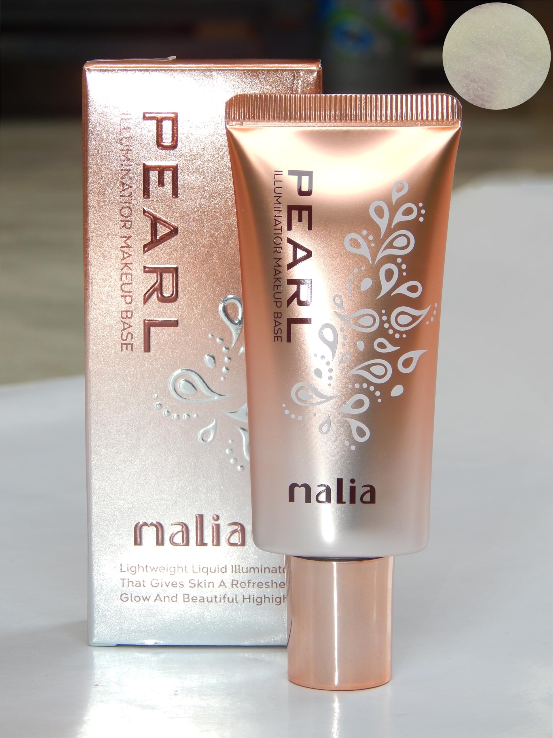 VARS ; LONDON Malio Pearl Illuminator Liquid Highlighter, Radiance Finish, Waterproof, Blendable Face Makeup, Strobe Cream, golden pink SH01-picture-51