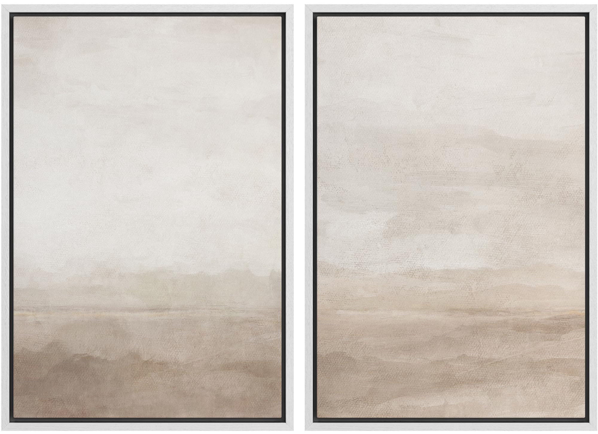 SIGNWIN Framed Canvas Print Wall Art Abstract Wave Pattern Modern Art Minimalist Neutral Decor for Living Room, Bedroom, Office - 16"x24"x2 Natural — view 95