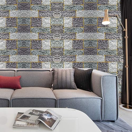 Miniatura 2 de Papel pintado 3D para pared, hojas tropicales, despegar y pegar, empalme gris, dorado, azul, hoja extraíble, papel auto-adhesivo para pared