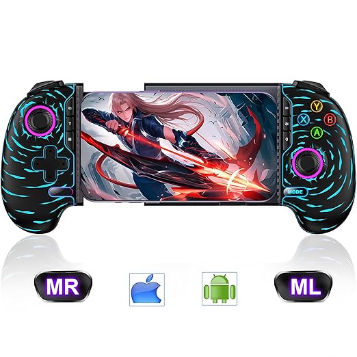 Mobile Game Controller for iphone/Android , Wireless Phone Controller Gaming Controller Compatible with Steam Link,Minecraft Phone Controller for Android and IOS PlayStation Consoles