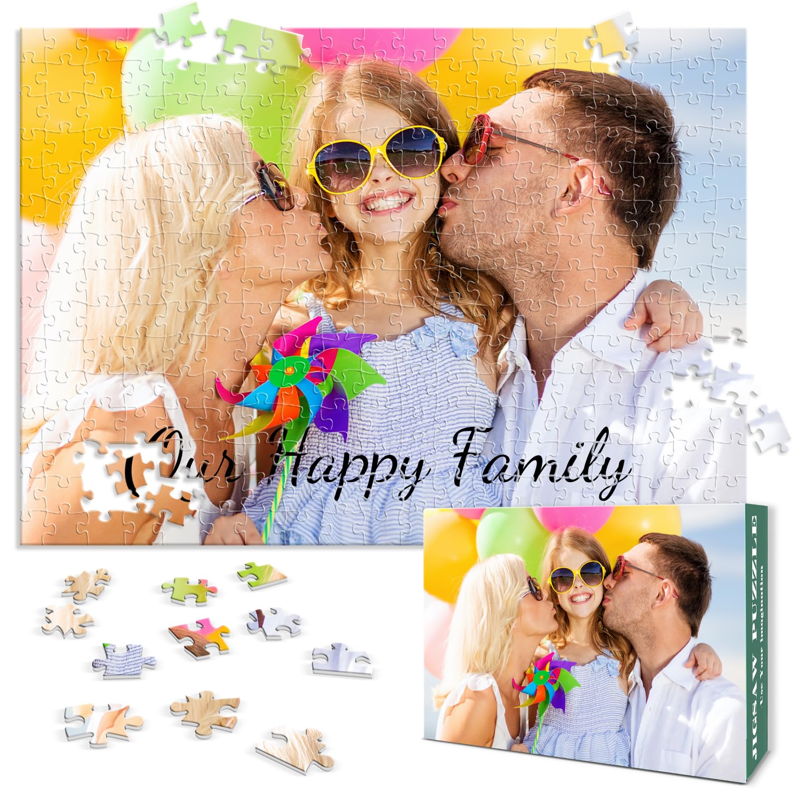 Puzzlo Personalised Jigsaw Puzzle – Photo Jigsaw, 120, 200, 300, 500, 1000 Piece Custom Photo Puzzles for Adults and Kids, Gifts for Family, Birthday, Christmas, Anniversary (Horizontal/Vertical)