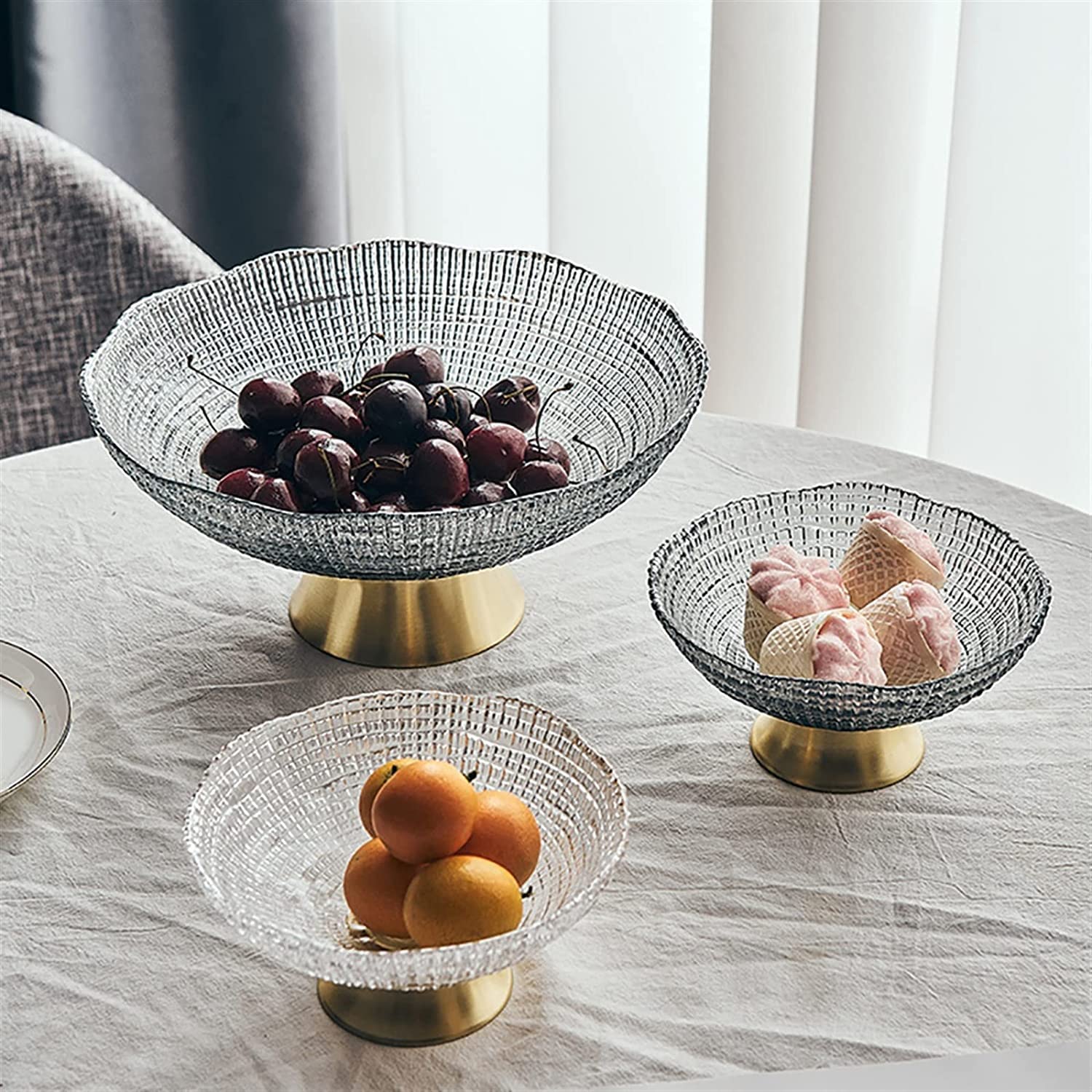 Kosz na Owoce Patera na Owoce Miska na Owoce Szklany Talerz Na Owoce Płytki Talerz Sypialnia Salon Miska Na Owoce Home Decor Miska Koszyk na Owoce(G,14.8 * 7.3cm)
