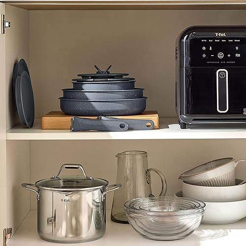 Miniatura 6 de T-fal Ingenio Essentials - Juego de utensilios de cocina con mango desmontableextraíble, 11 piezas, titanio de granito antiadherente, apto para