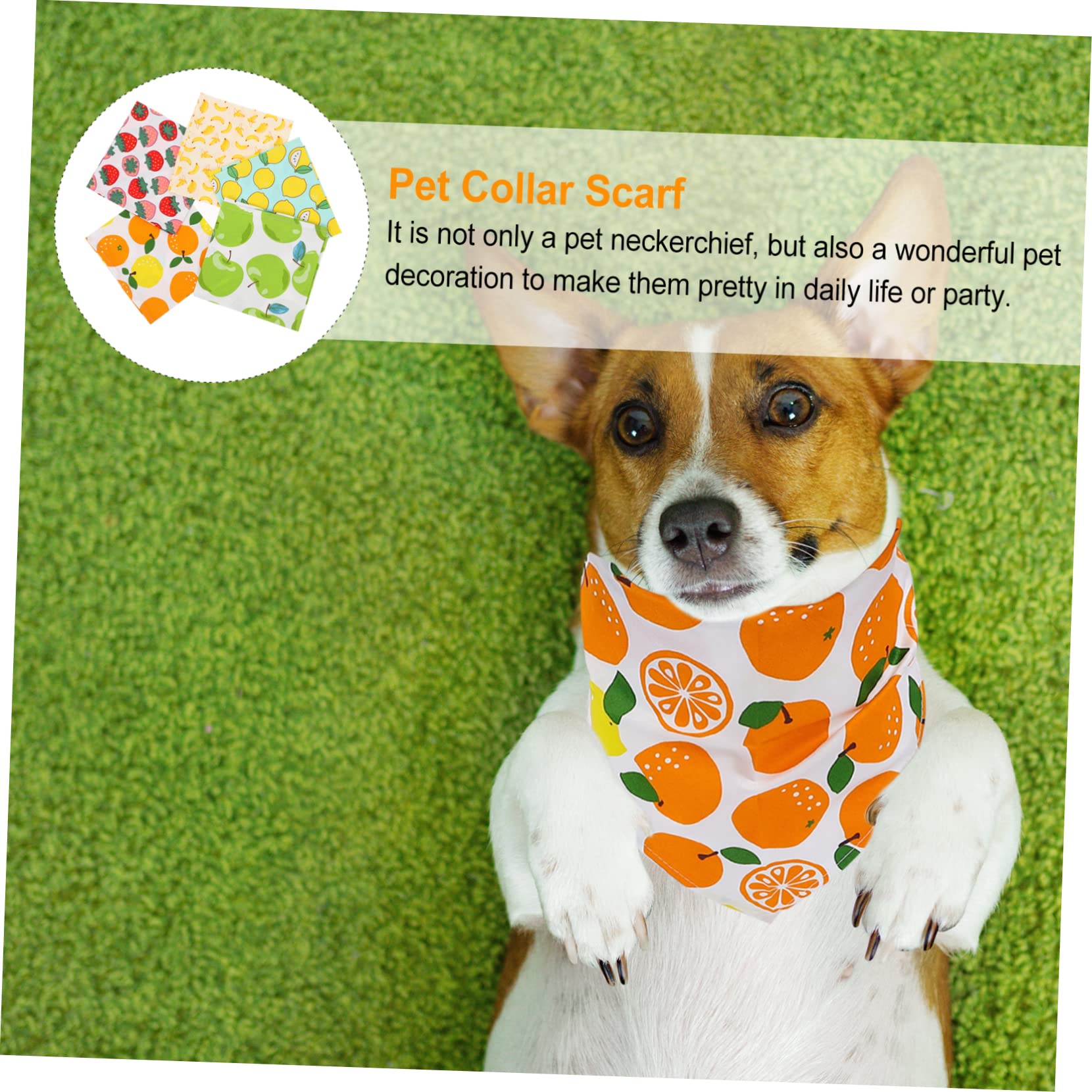 Sosoport 15pièces Bandanas pour Chiens Et Serviettes avec Motif De Fruits Évitent La Et Eau Confortables Et pour Animaux De Moyenne