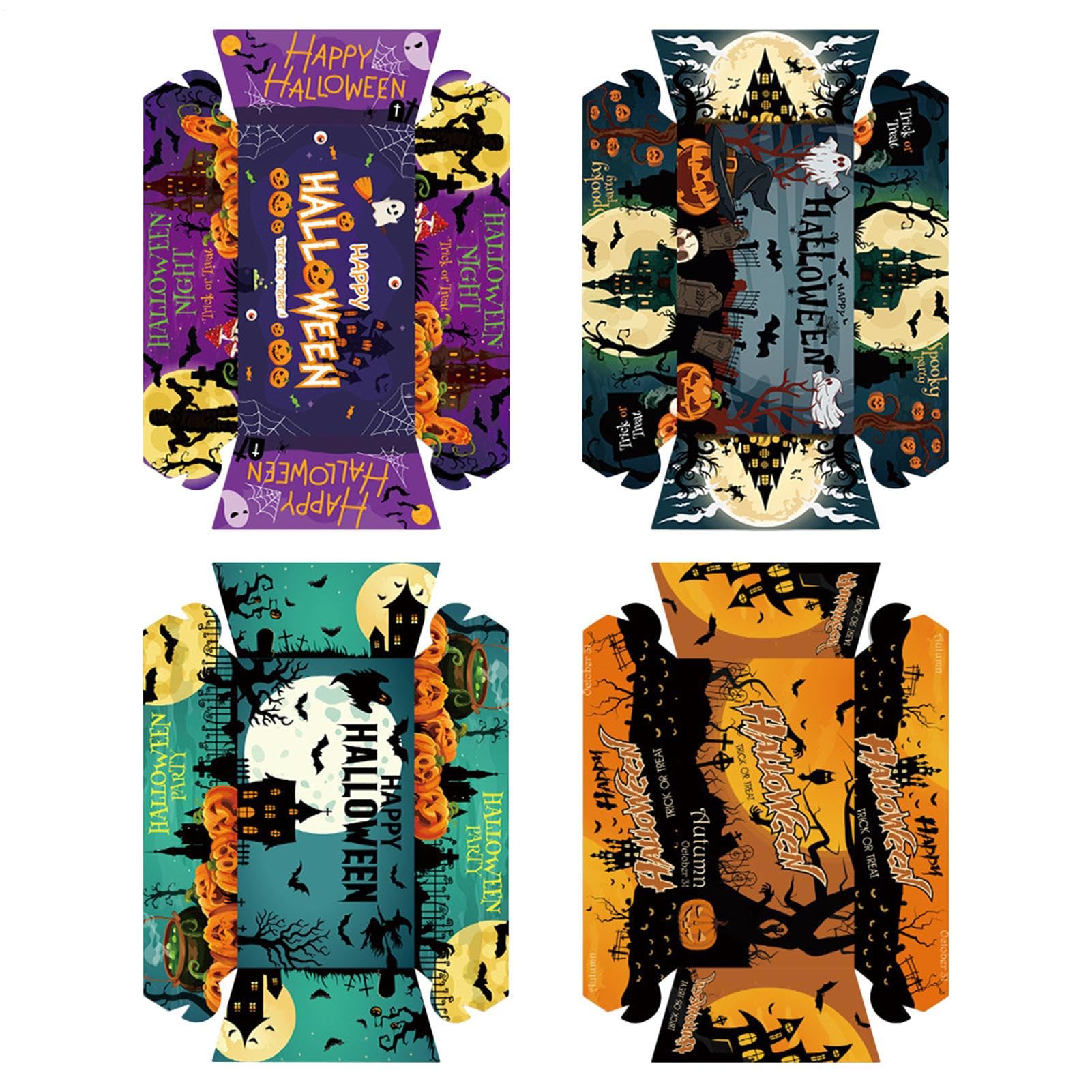 Halloween Boxes for Candy - Halloween Treat Bags,Home & Kitchen Supplies for Dessert Cookie Popcorn Food Meal Handmade Fall Holiday Dressing