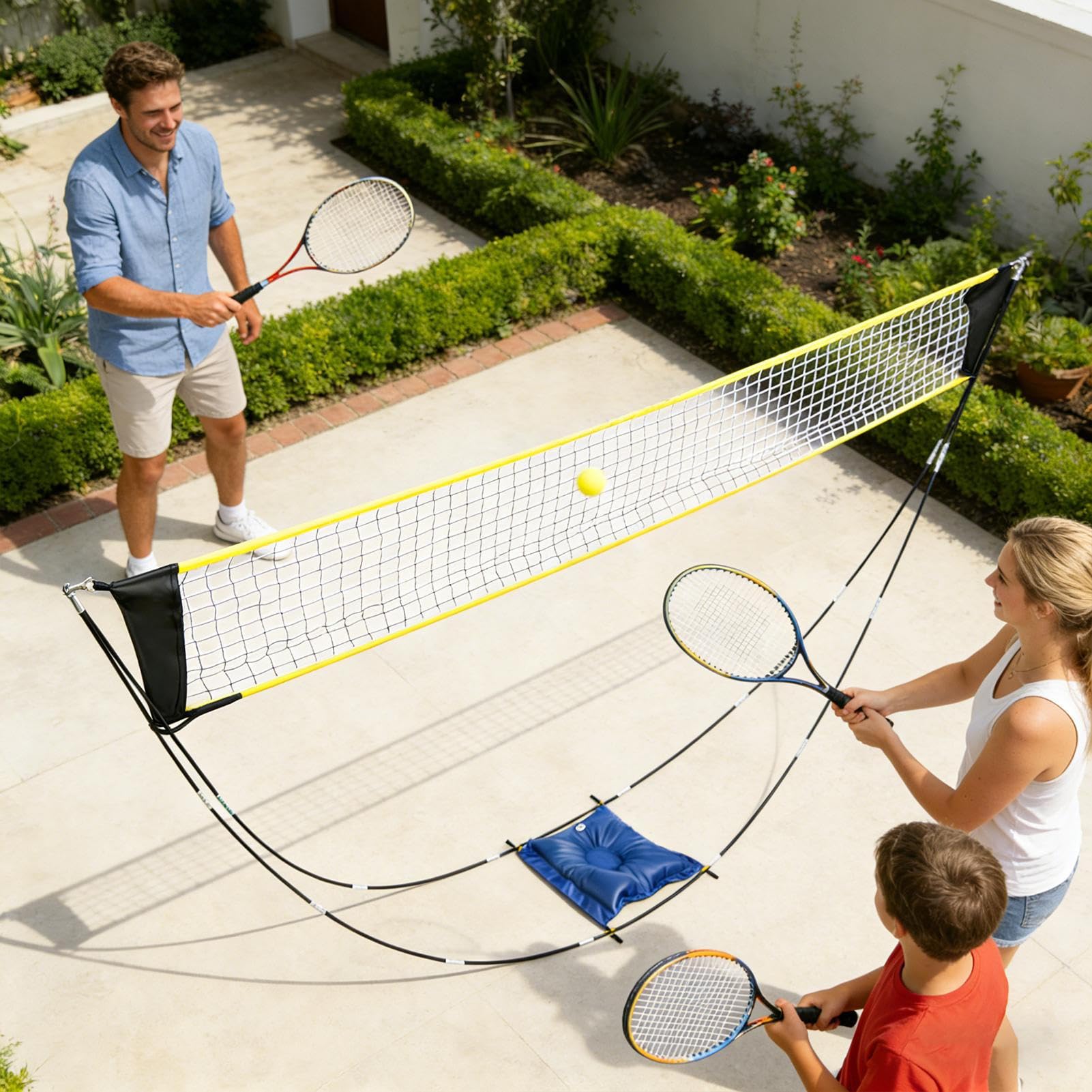 Filet de Badminton,Équipement d'entraînement Sportif Pliable,Filet de Tennis Portable | pour arrière-Cour, Terrain, Pratique, Vacances, Plage, Parc, Gymnase, école