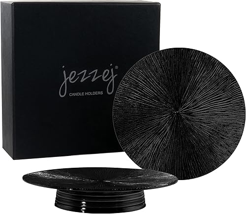 Portavelas negros para velas de pilar en el hogar, candelabros negros hechos a mano, sala de estar o centro de mesa, juego de 2 candelabros para