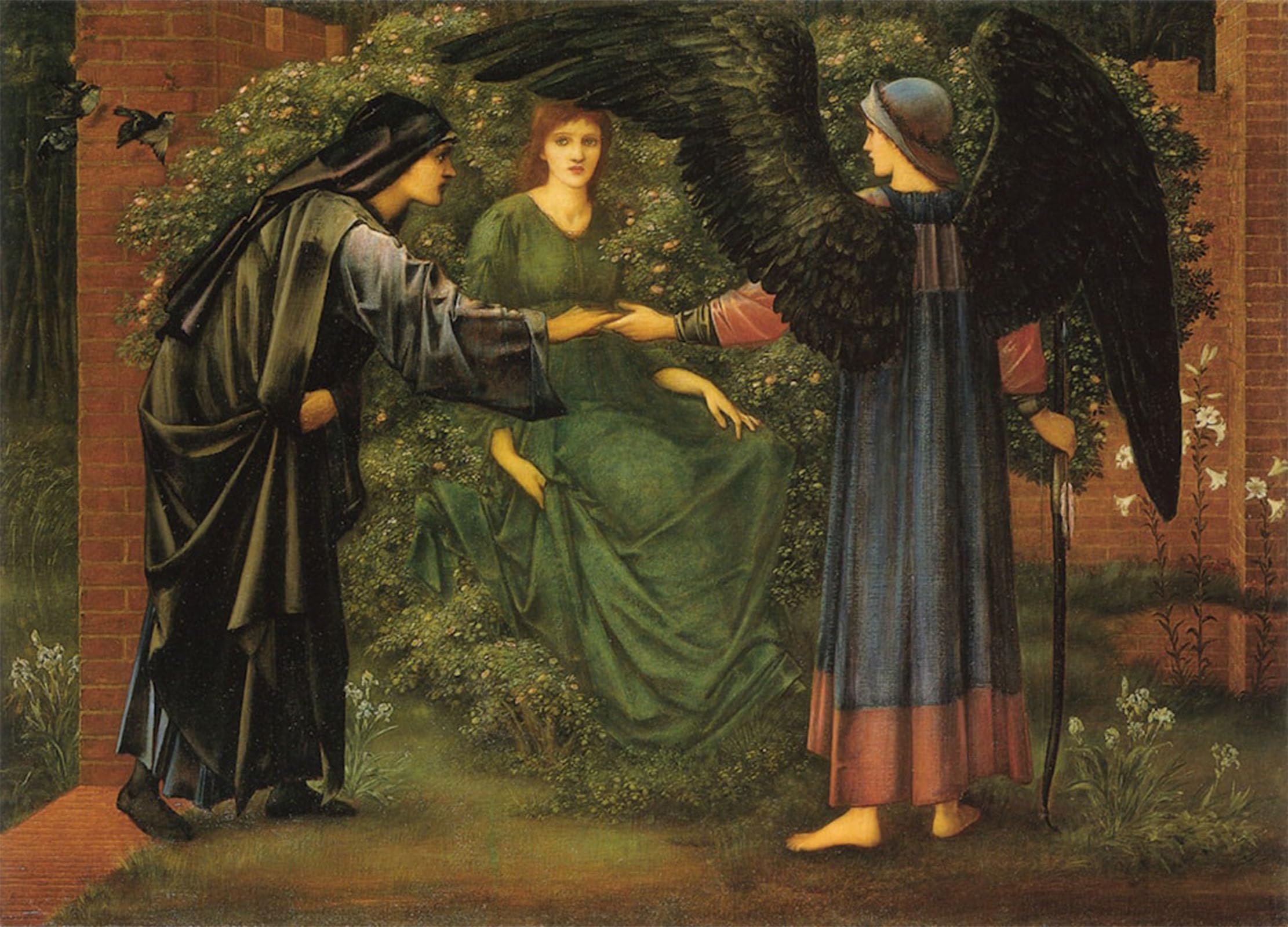 HRJUBWREE Oil Painting Prints on Canvas Painting Picture the Heart of the Rose by Edward Burne-jones Artwork Canvas Prints for Office Decor 60x90cm