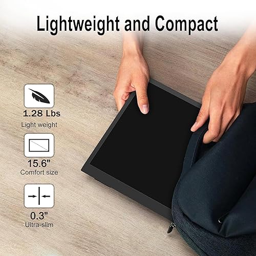 Miniatura 9 de Monitor portátil de 2.5K de 15.6 pulgadas UHD 2560 x 1680 para laptop, 100% sRGB 500nits HDR IPS pantalla externa con cubierta inteligente y soporte