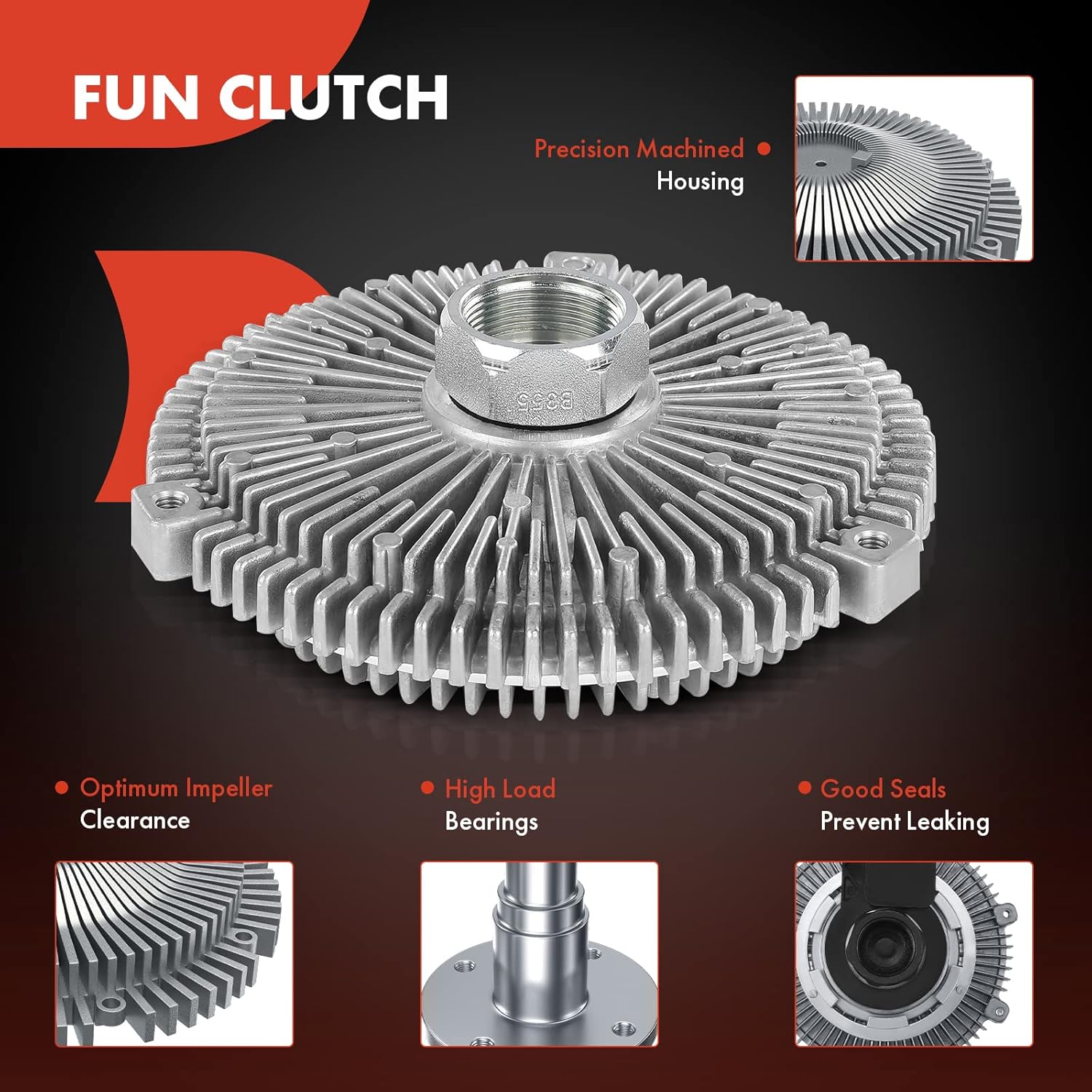 A-Premium Engine Cooling Fan Clutch Compatible with Mercedes-Benz C280/C43 AMG 1998-2000, E320 1998-2003, CLK430 1999-2003, CLK55 AMG 2001-2002, 2.8L 3.2L 4.3L 5.5L Replace# 11122000122