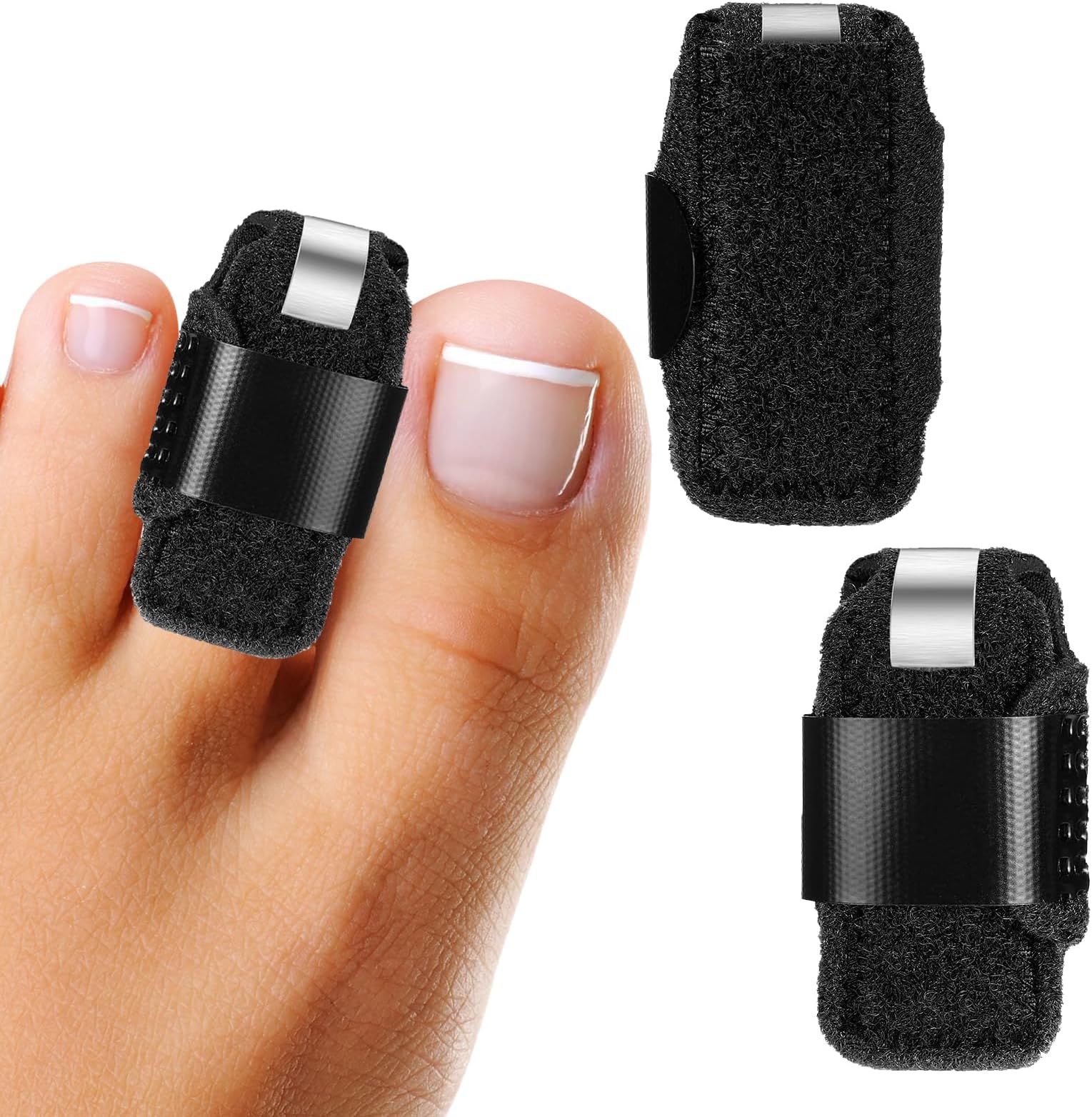 SPANN Toe Straightener Splints Adjustable Straightener Corrector Brace for Men Women Toe Injuries Fractures Sprains 2pcs