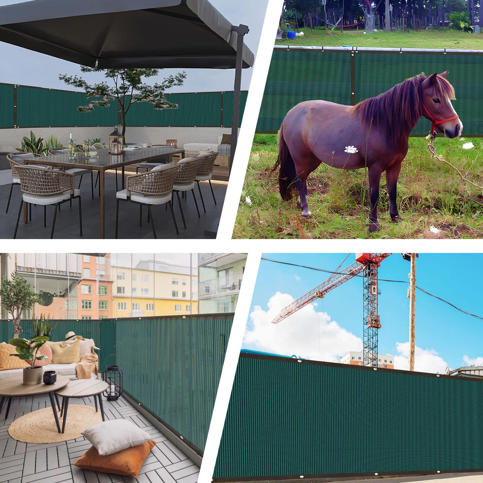 Valla de Privacidad para Jardín, 2x10 m de Malla de Privacidad de HDPE con Ojales Reforzados, Protección UV, Incluye Bridas, Resistente a Desgarros para Jardines, Patio, Piscina