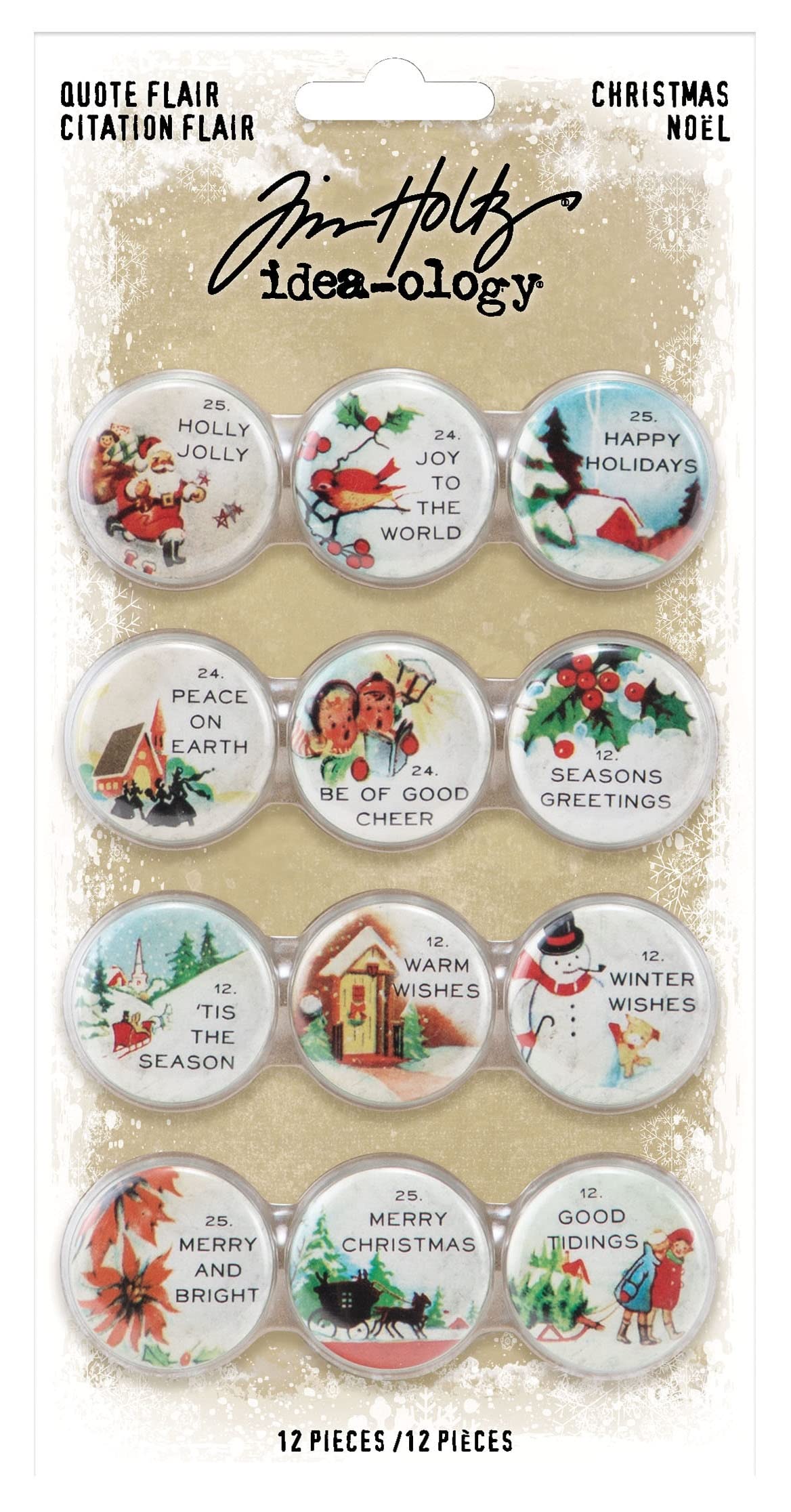 Tim Holtz - Advantus Christmas Quote Flair IDEA-OLO