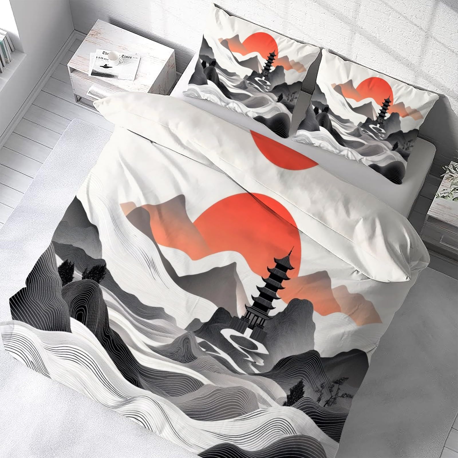 Housse de Couette 220x240 Respirante et Anti-Plis en Microfibre Douce