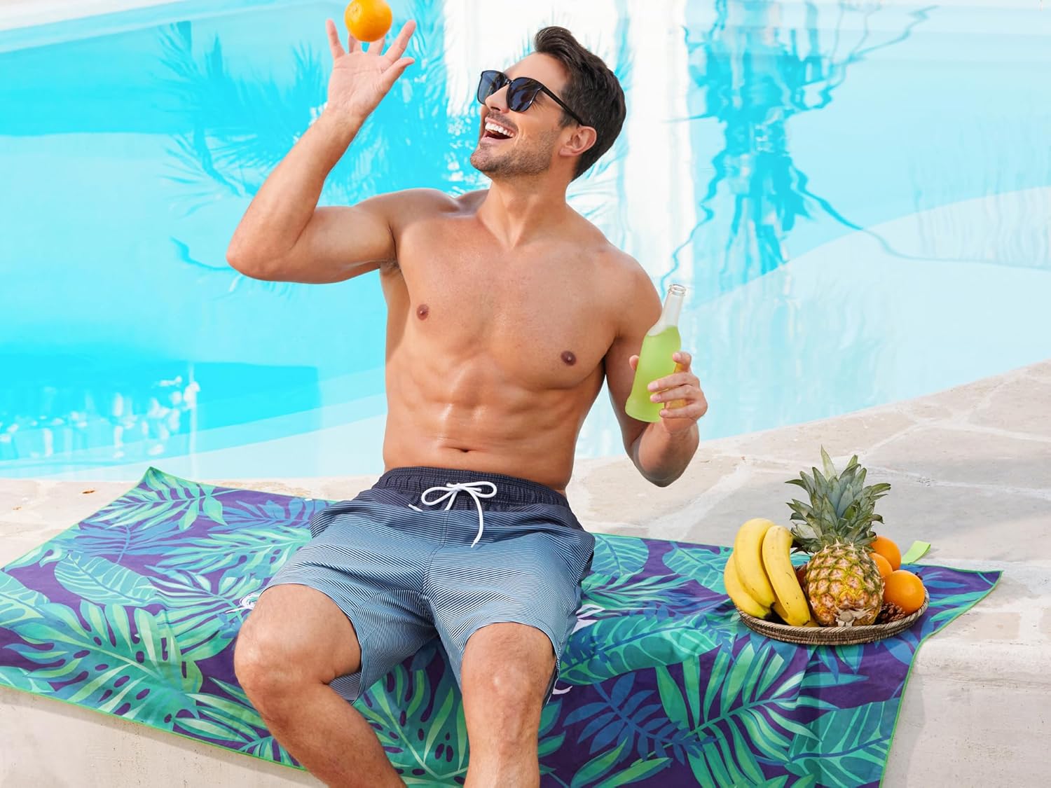 SILKWORLD Men's Swim Trunks Quick Dry Beach Shorts with Pockets - Image 4