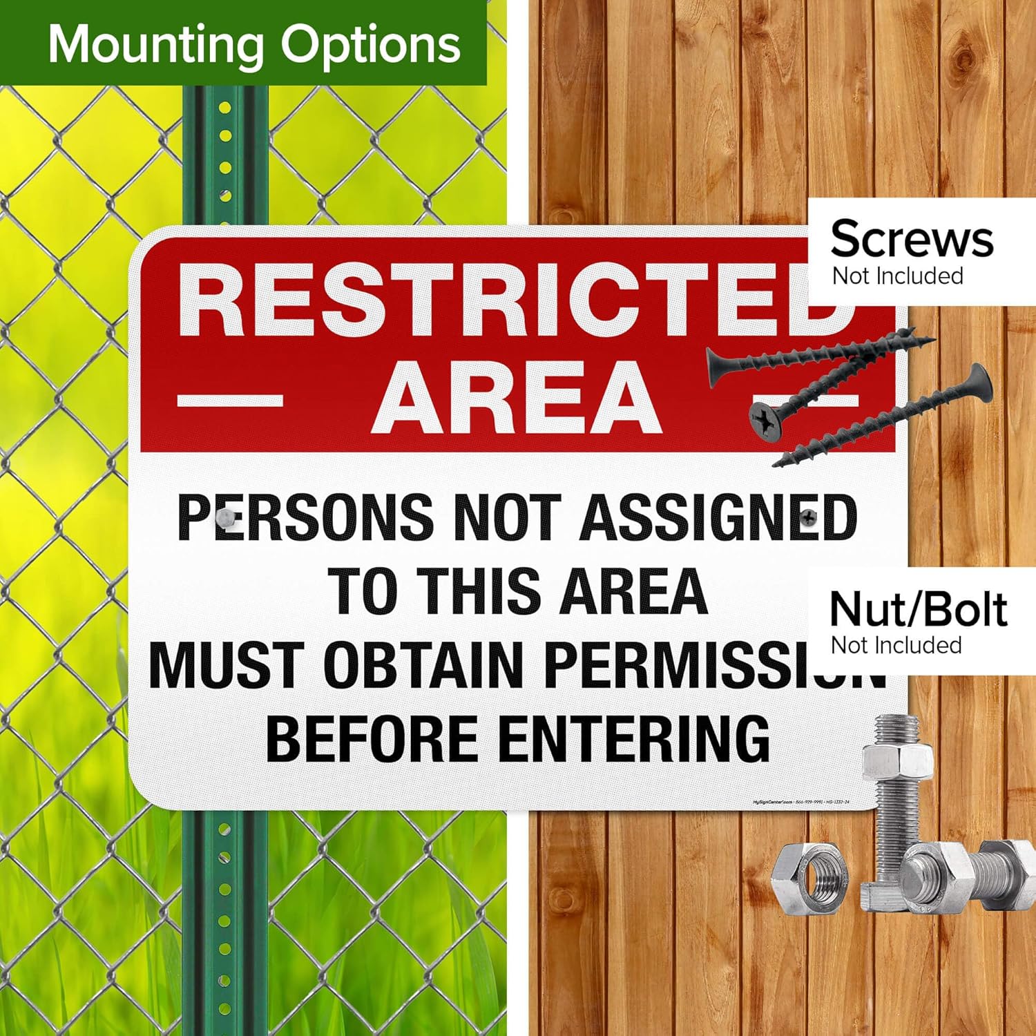 Restricted Area Persons Not Assigned To This Area Must Obtain Permission Before Entering Sign, 18x24 Inches, 3M EGP Reflective .080 Aluminum, Fade Resistant, Made in USA by My Sign Center