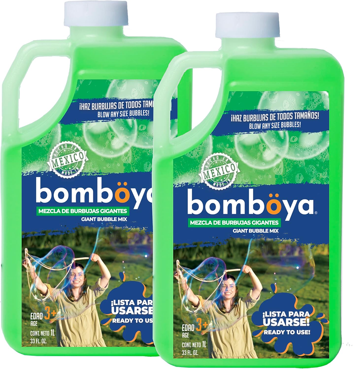 Bomböya® Giant Bubble Liquid & Bubble Machine 2-Pack (2L Bubble Soap) (2-Pack)