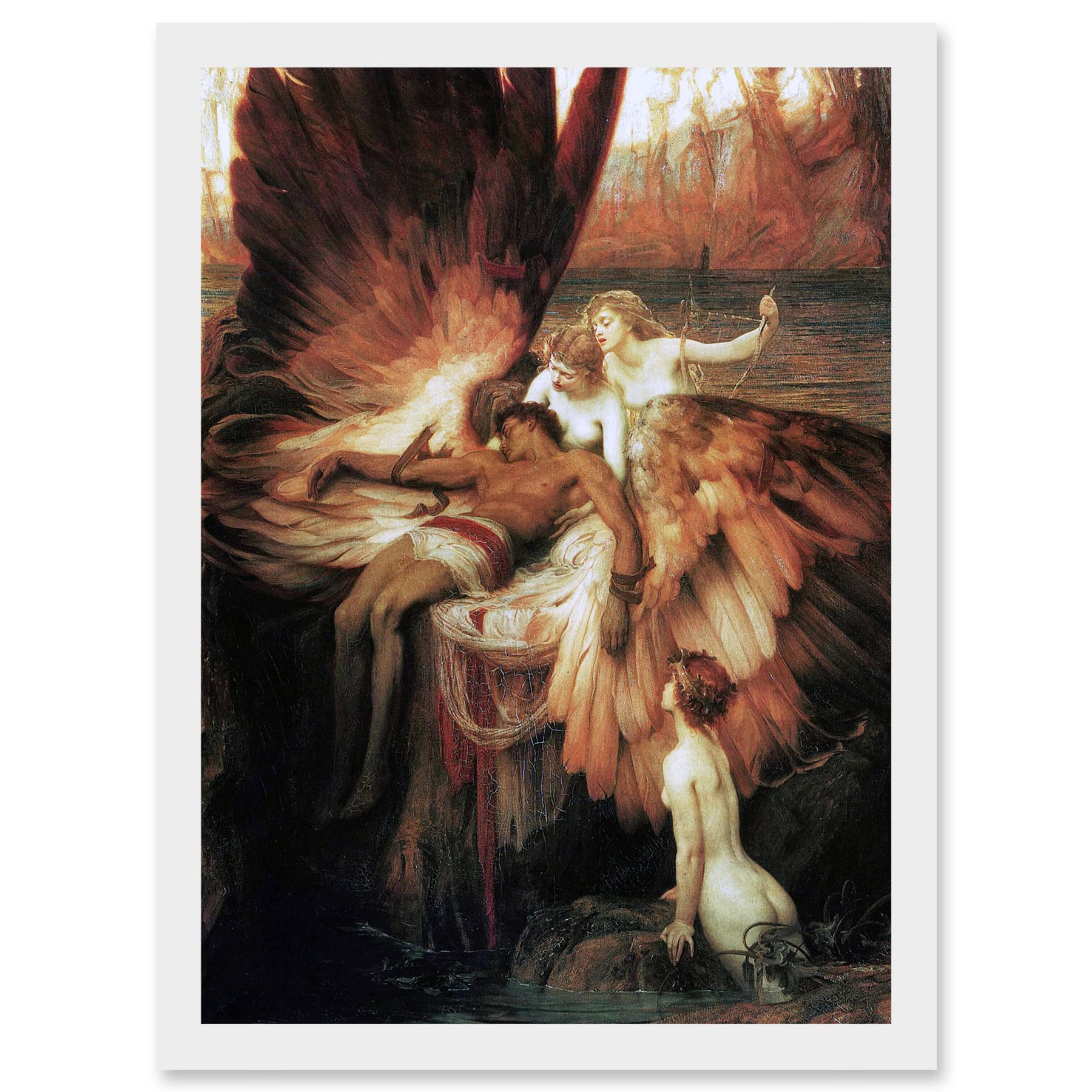 James Mourning For Icarus Myth Greek Wings Framed Wall Art Print - A4 Size
