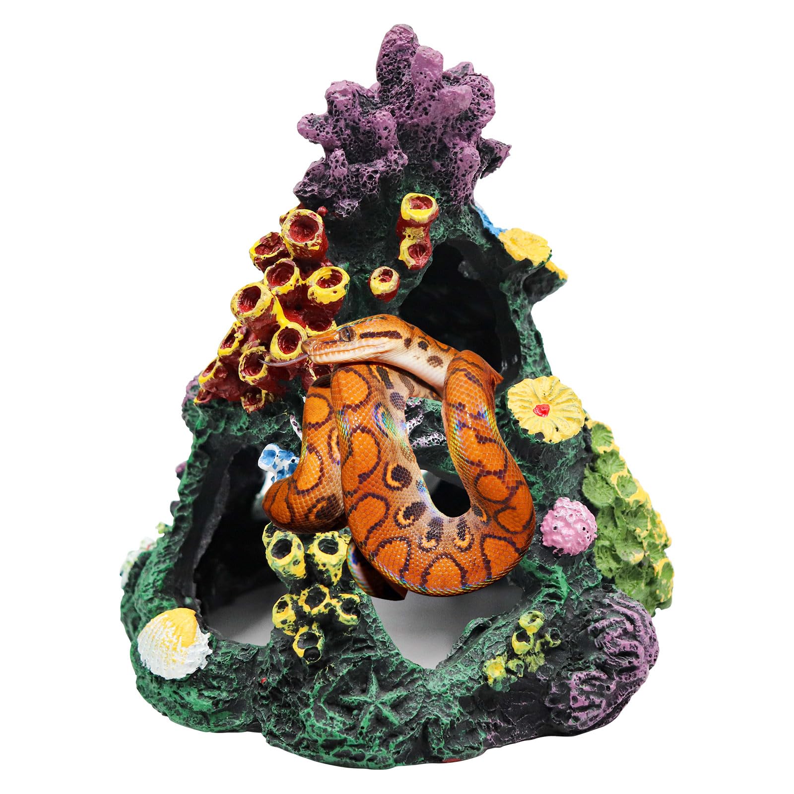 Amazon.co.jp: 蛇の隠れ家 樹脂 爬虫類 水族館 サンゴ 水族館 リーフ