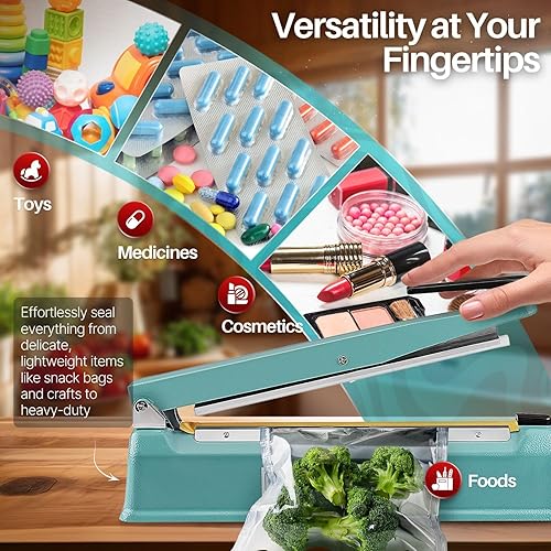 Miniatura 7 de Selladora por impulso Flexzion de 12 pulgadas (300mm) 400W con modo de calentamiento ajustable, sin necesidad de precalentamiento, selladora