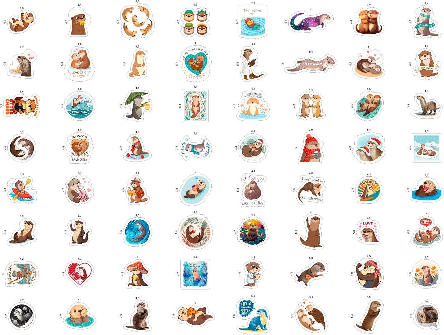 100Pcs Otter Stickers for Water Bottle - Sea Otter Gifts, Party Supplies & Party Decorations - Gift for Women & Men image 3